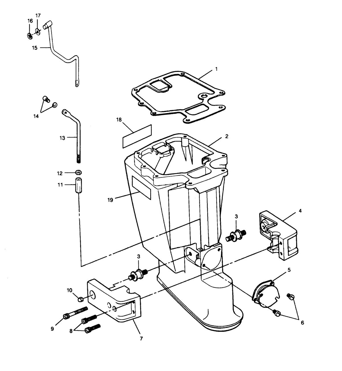 FORCE FORCE 1991 35 H.P. "A" MODELS MOTOR LEG