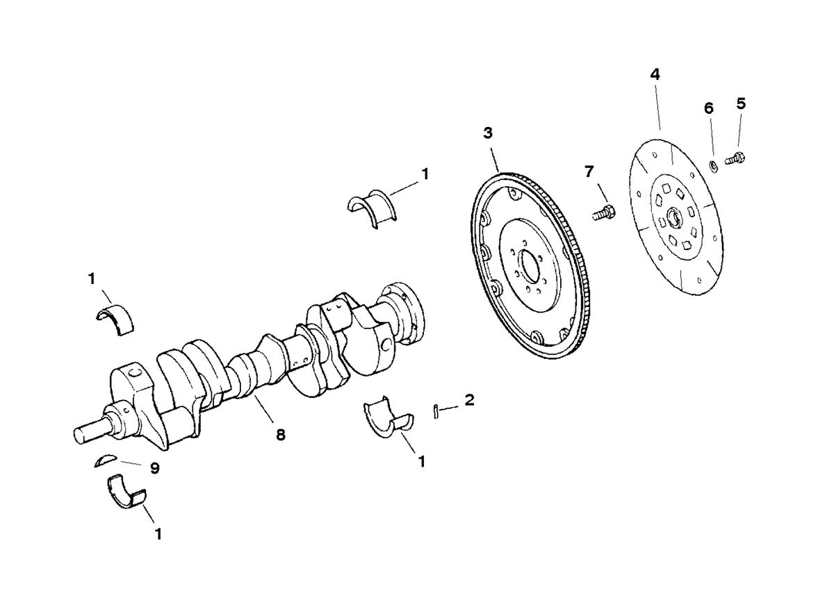 MERCRUISER 350 MAGNUM TOURNAMENT SKI (CARB) CRANKSHAFT AND FLYWHEEL