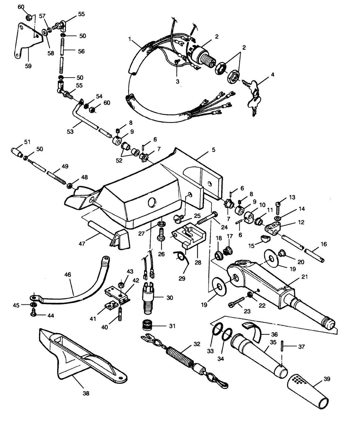 FORCE FORCE 1991 35 H.P. "A" MODELS 5H246 TILLER HANDLE KIT