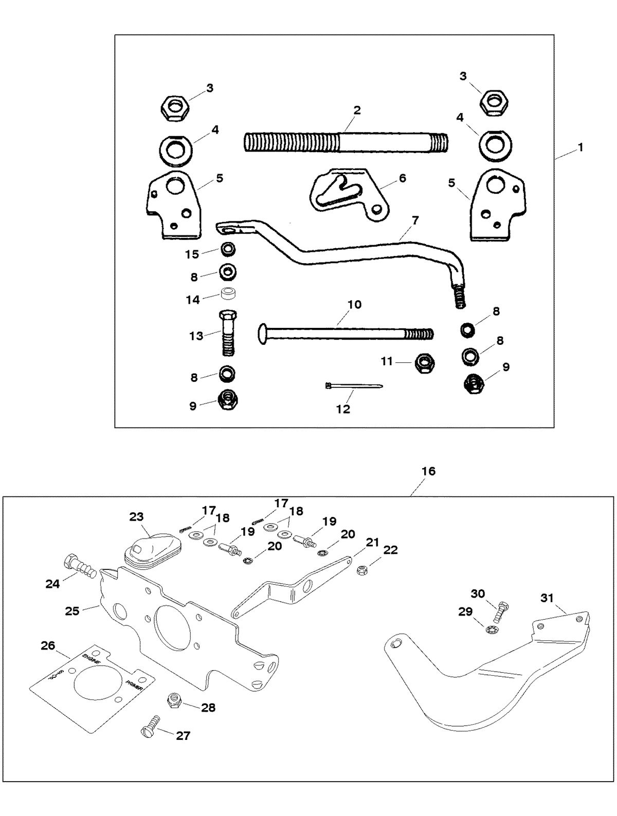 FORCE FORCE 25HP REMOTE CONTROL LINKAGE