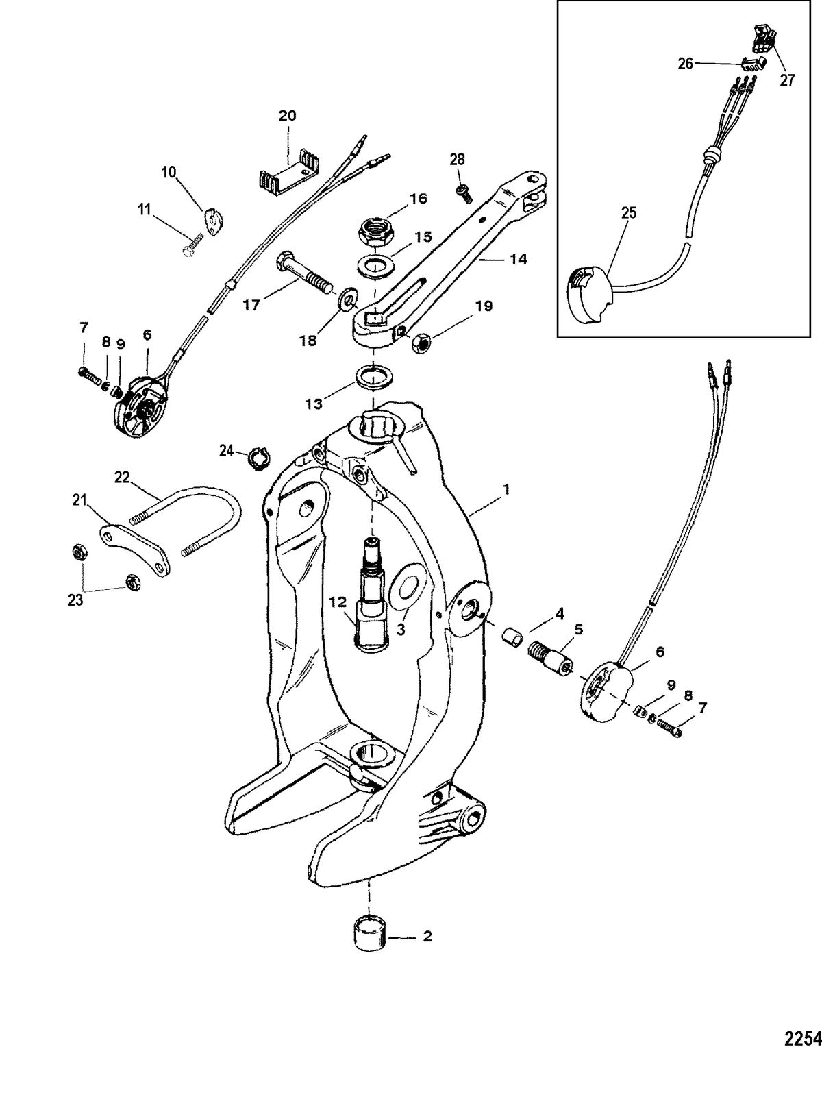 MERCRUISER BRAVO X (I-II-III) Gimbal Ring And Steering Lever