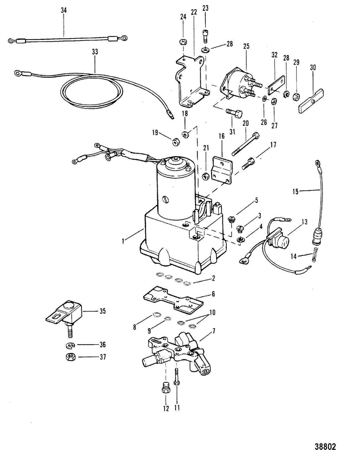 MERCURY 35 HP POWER TRIM COMPONENTS