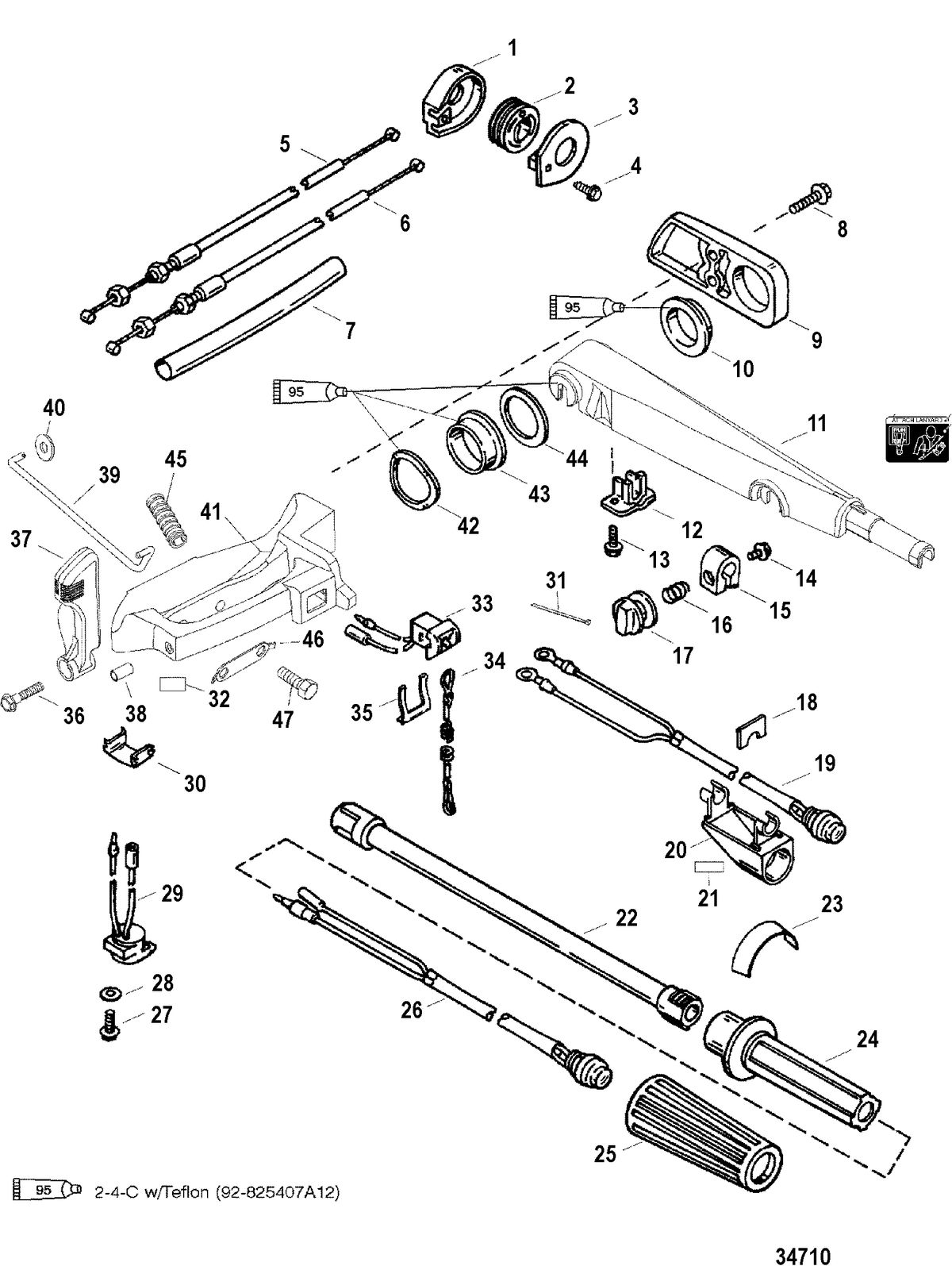 MERCURY/MARINER 40 ITALY/45 BODENSEE 50/50 BIGFOOT 4-STROKE Tiller Handle