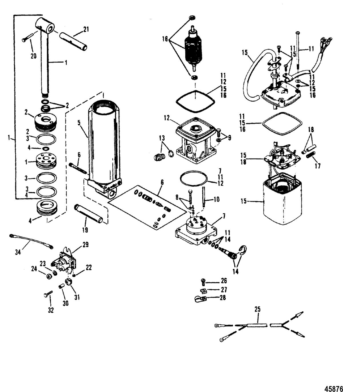 FORCE 120 HP FORCE Power Trim Components