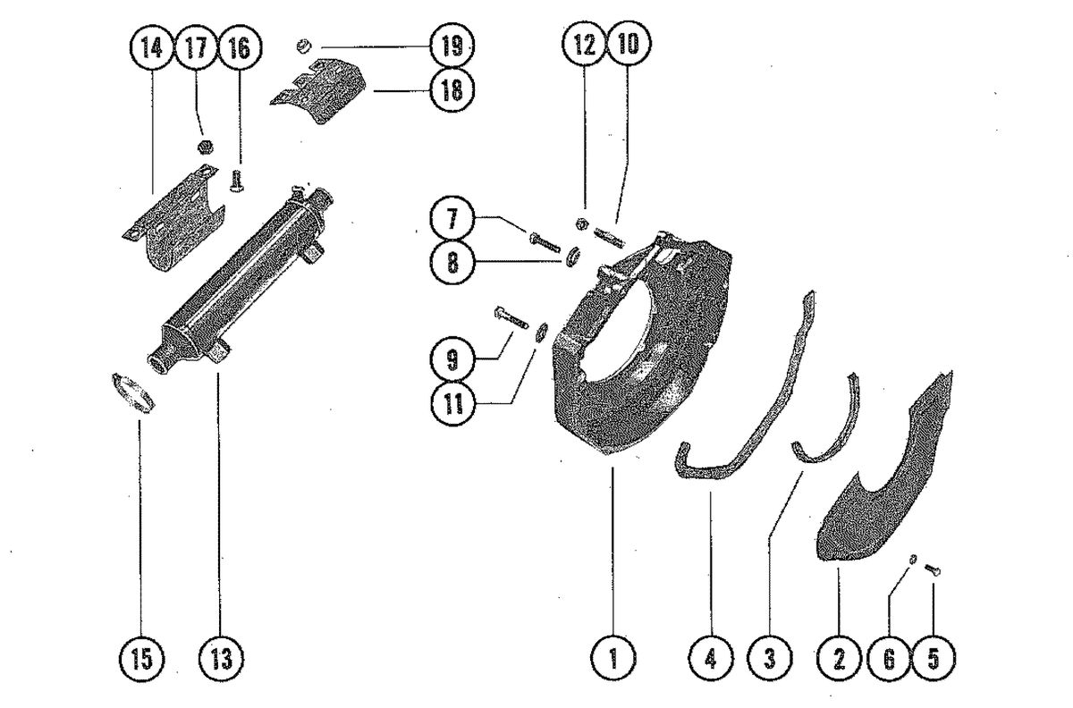 MERCRUISER 255 ENGINE FLYWHEEL HOUSING AND OIL COOLER