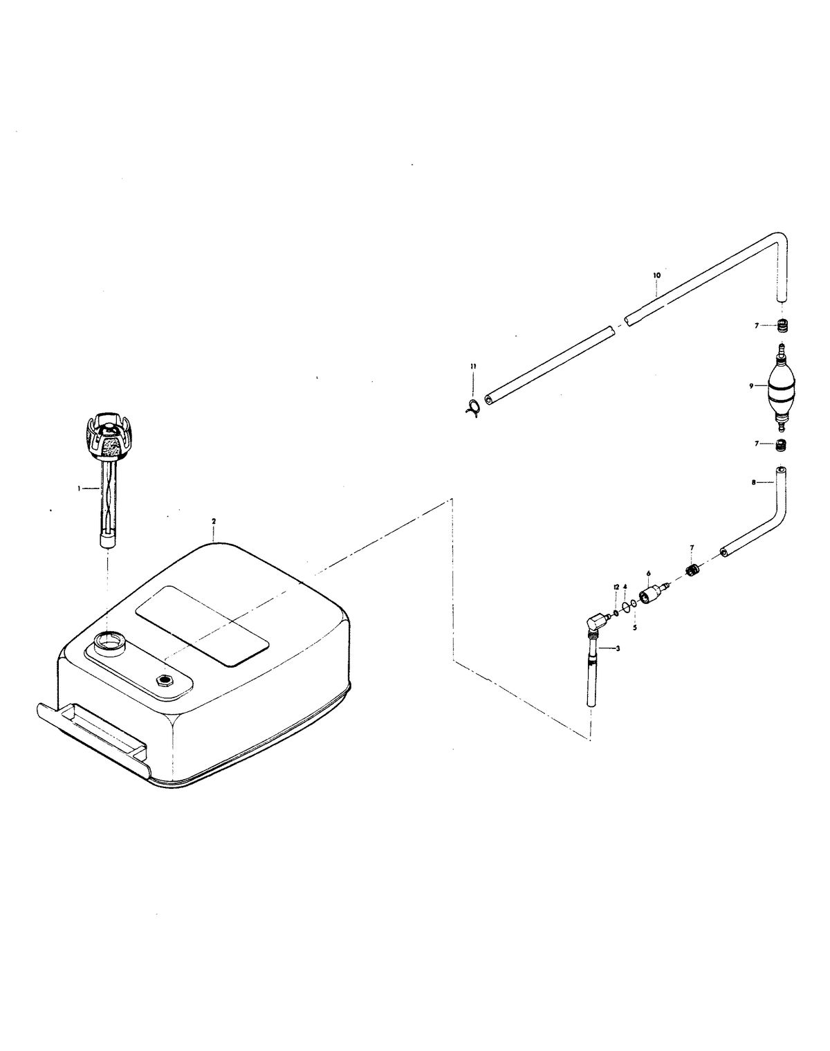 CHRYSLER 140 H.P. CHARGER DELUXE FUEL TANK AND LINE