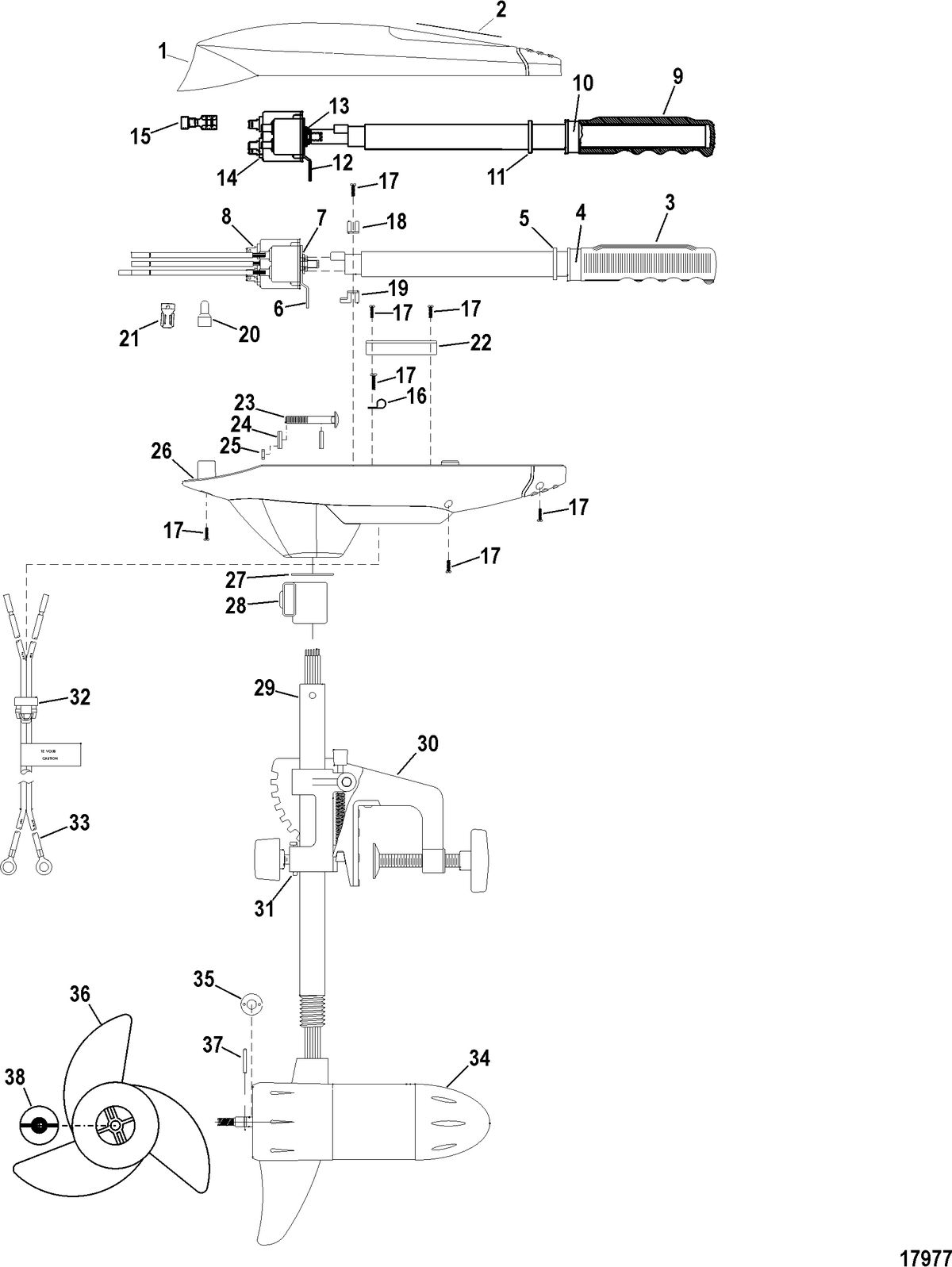 TROLLING MOTOR MOTORGUIDE FRESH WATER SERIES Complete Trolling Motor(Model FW36HT) (12 Volt)