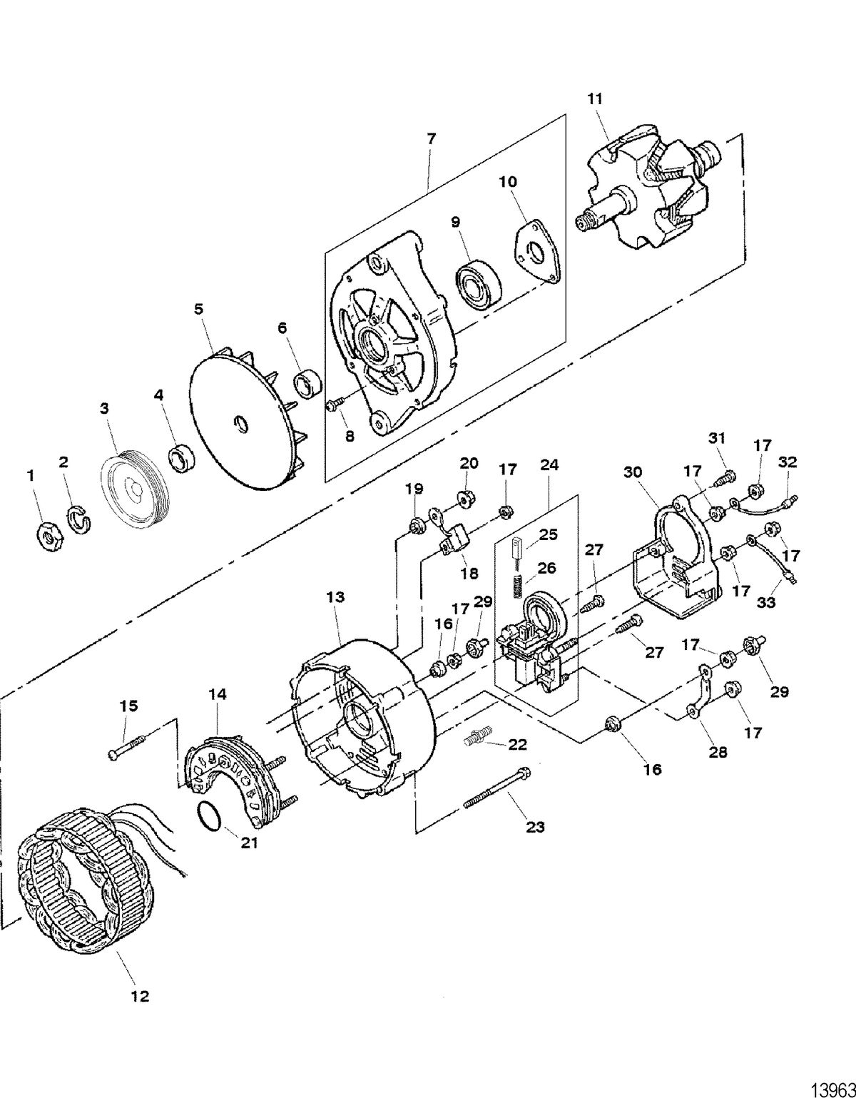 RACE STERNDRIVE SCORPION 377 Alternator Assembly