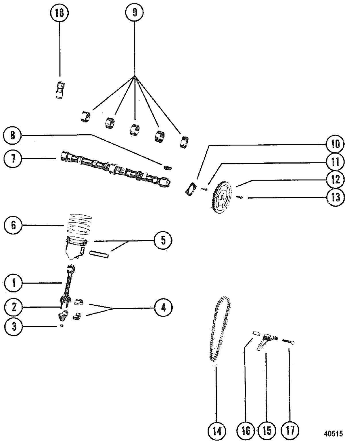 MERCRUISER 470 ENGINE Camshaft & Piston