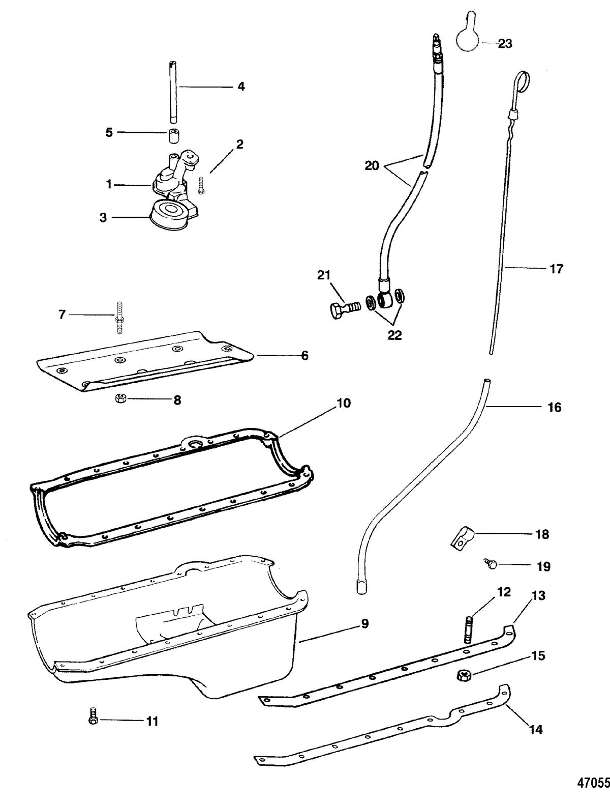MERCRUISER 350 MAG EFI TBI TOURN SKI (GEN+) OIL PAN AND OIL PUMP