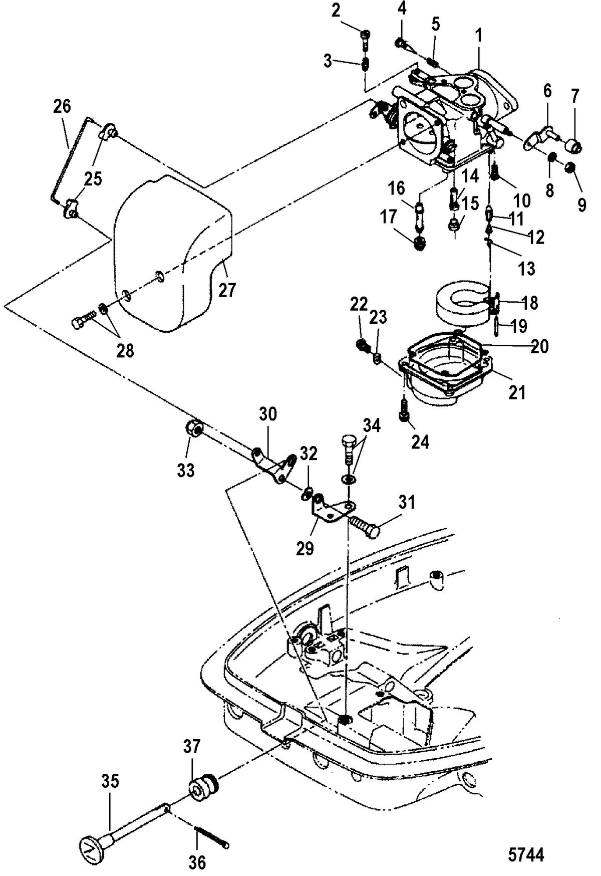 MERCURY/MARINER 25/25 JET/30HP (2 CYL/430CC) INTERNATIONAL Carburetor