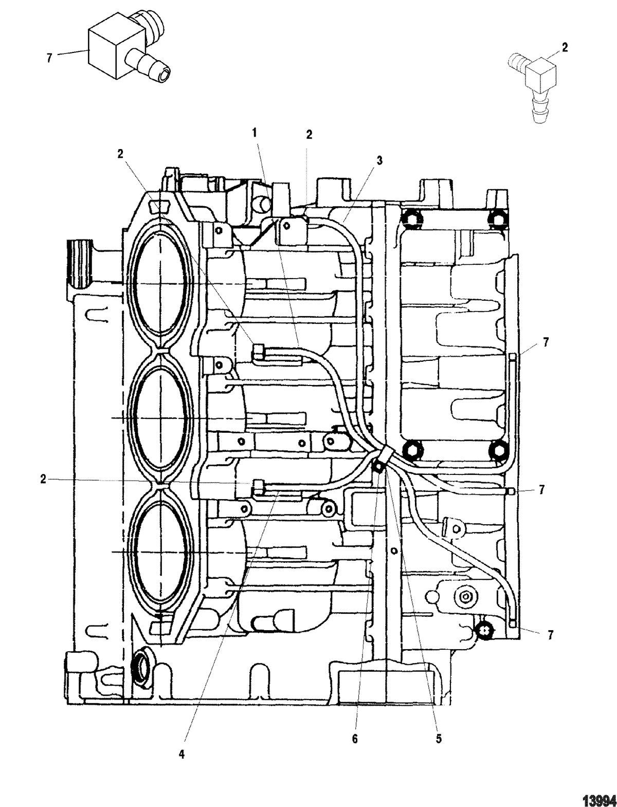 RACE OUTBOARD 250 XS(3.0L DFI) Starboard Center Main Oiling System