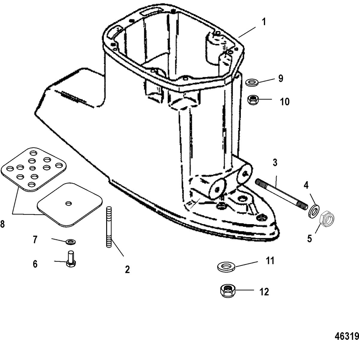 RACE OUTBOARD 200XS DFI (2.5L) ROS Driveshaft Housing