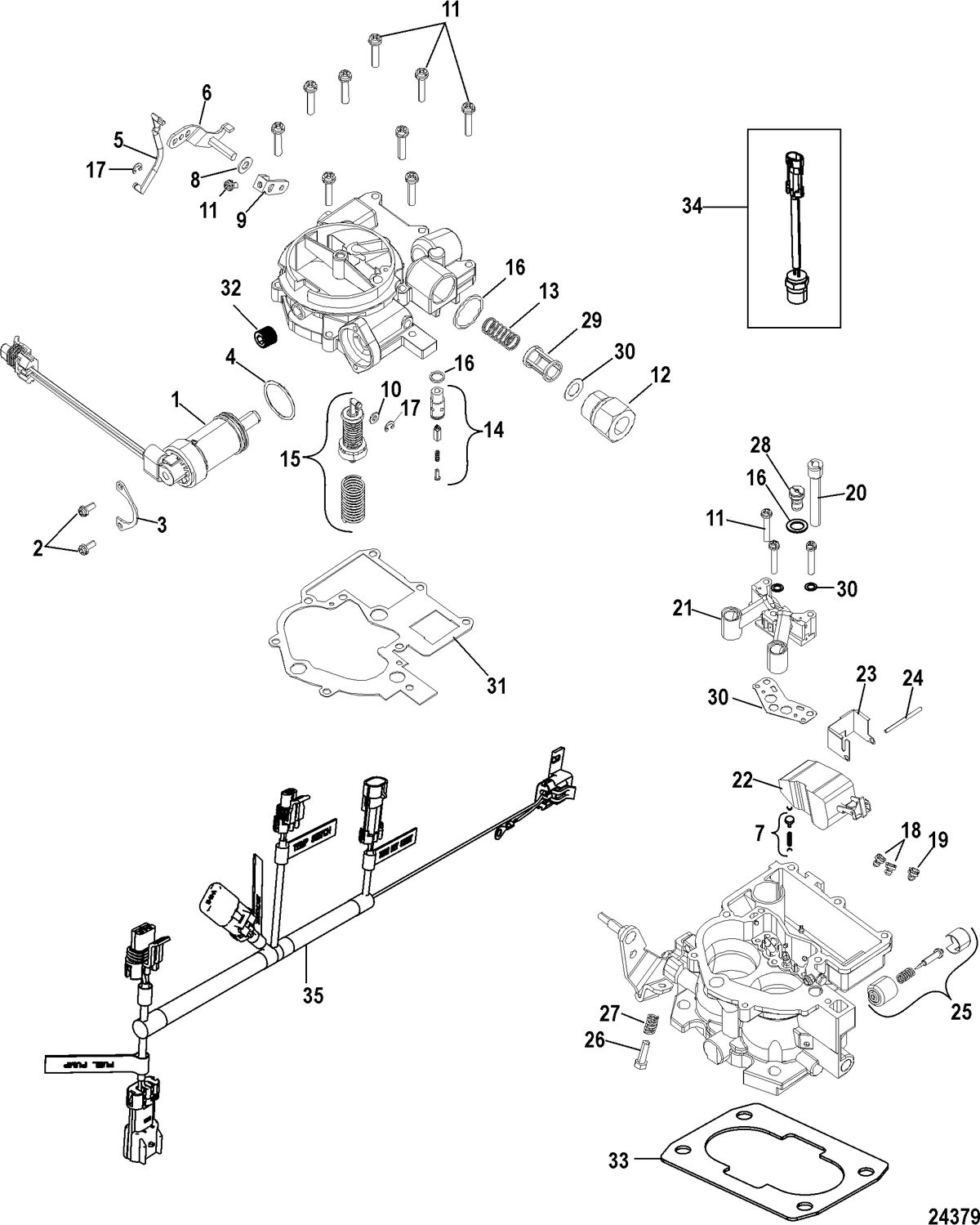 MERCRUISER 4.3L CARB ALPHA/BRAVO Carburetor Kit (TKS)