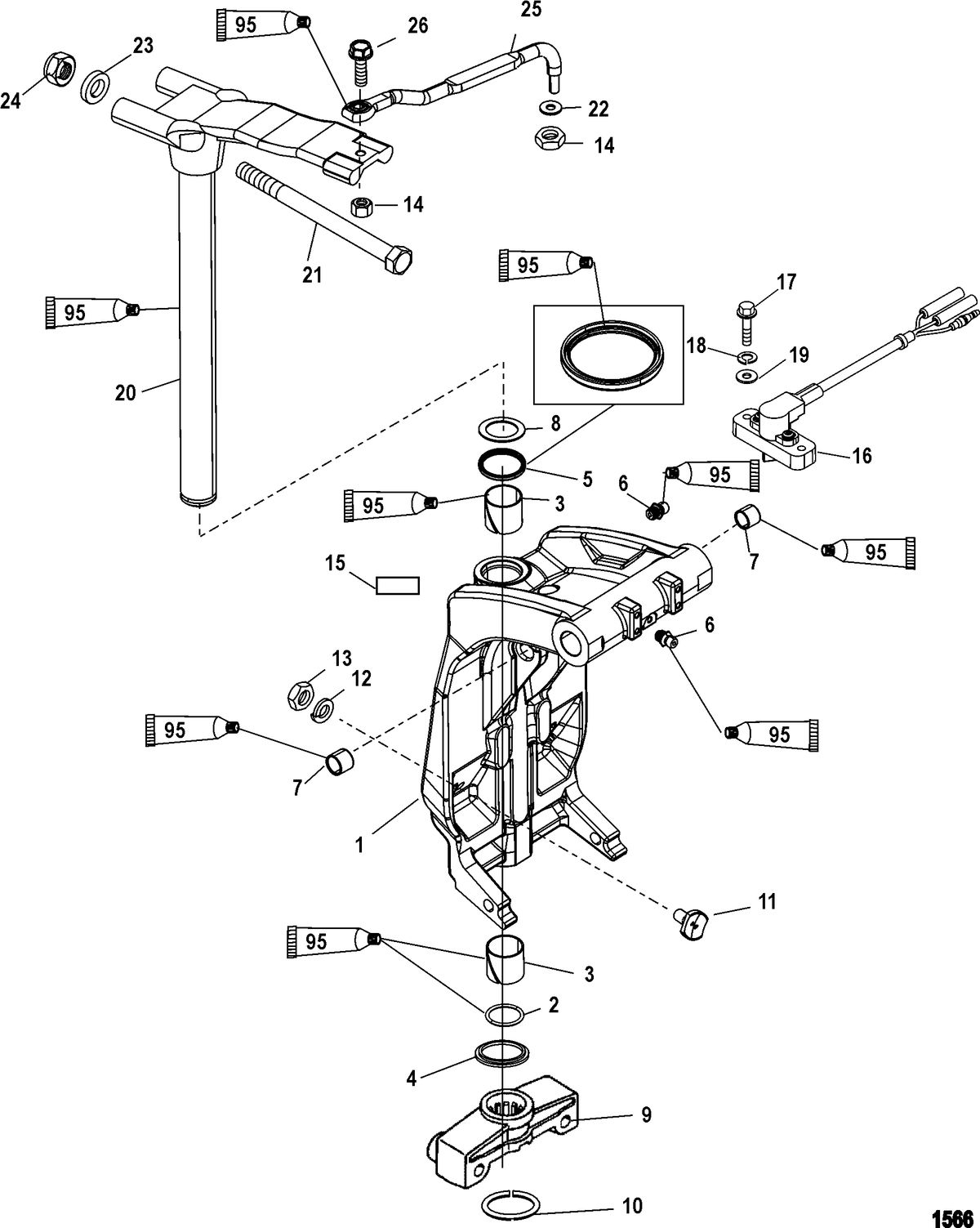 RACE OUTBOARD 250XS / 250 SPORTXS DFI (3.0L) Swivel Bracket
