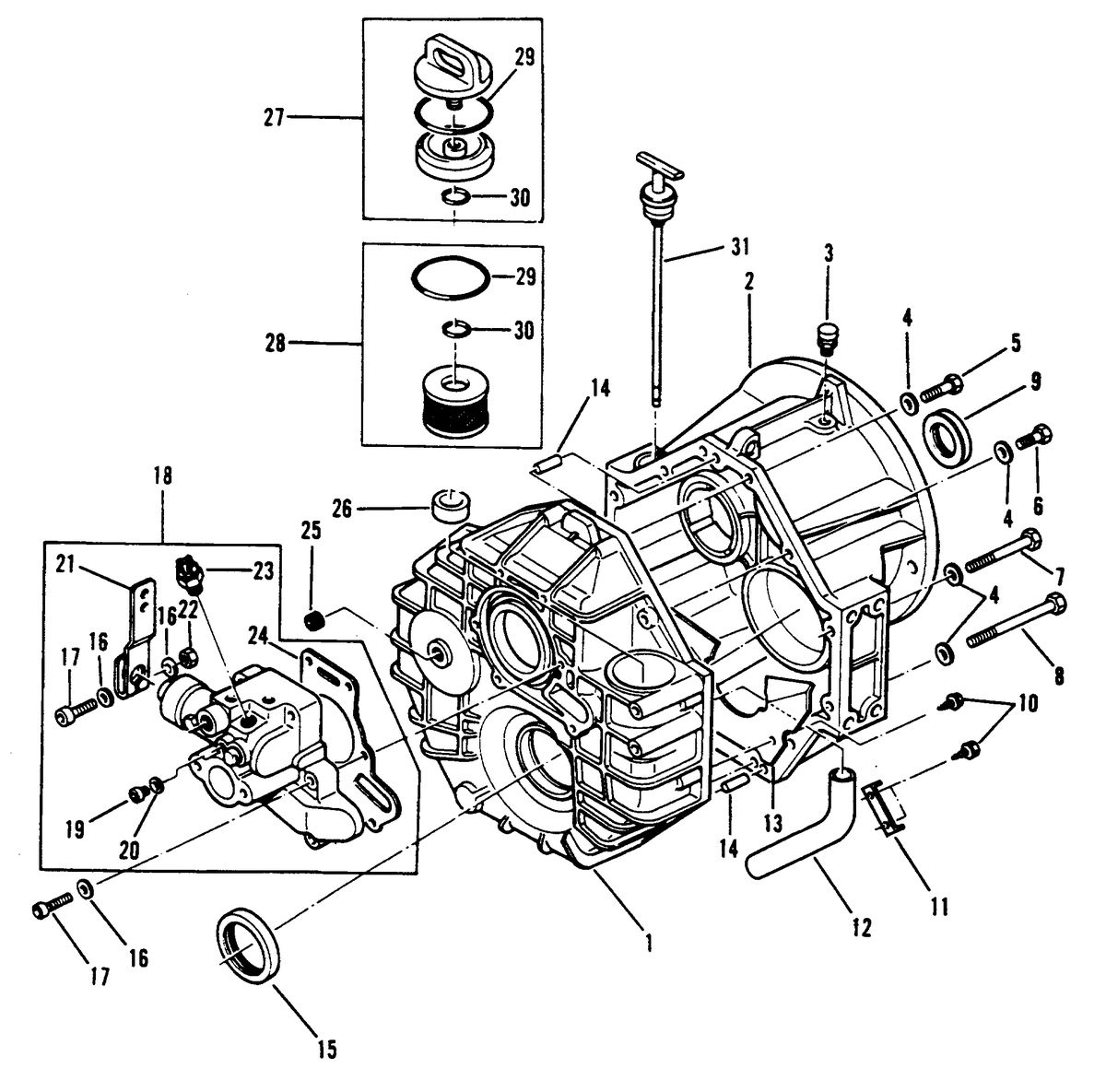 MERCRUISER HINO DIESEL 210 H.P. TRANSMISSION AND RELATED PARTS (TRANSMISSION ASSEMBLY)