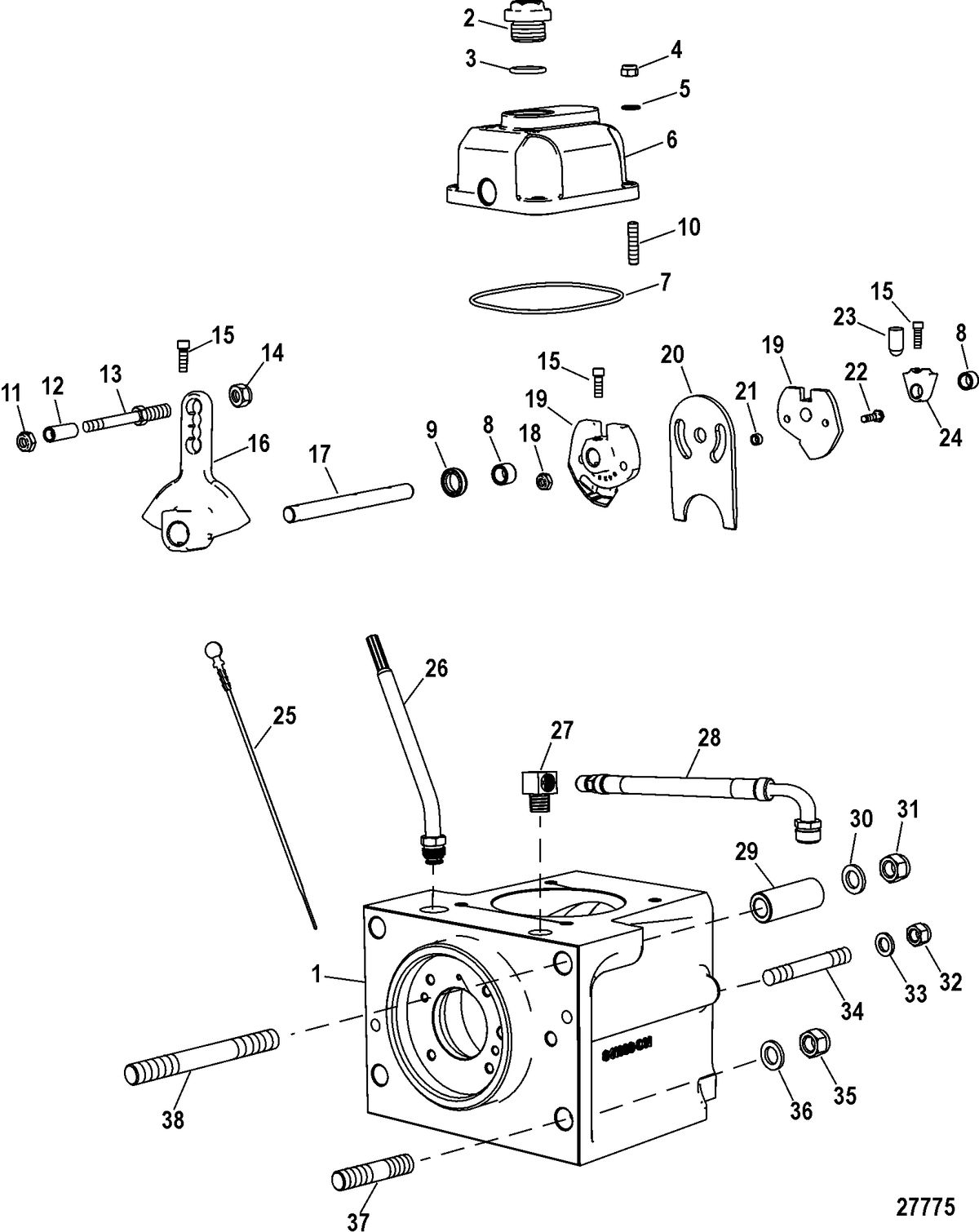 RACE STERNDRIVE 525 EFI Transmission(Shift Cover)(NXT1)