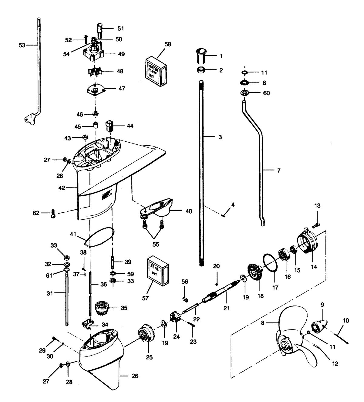 FORCE FORCE 1991 35 H.P. "B" MODELS GEAR HOUSING