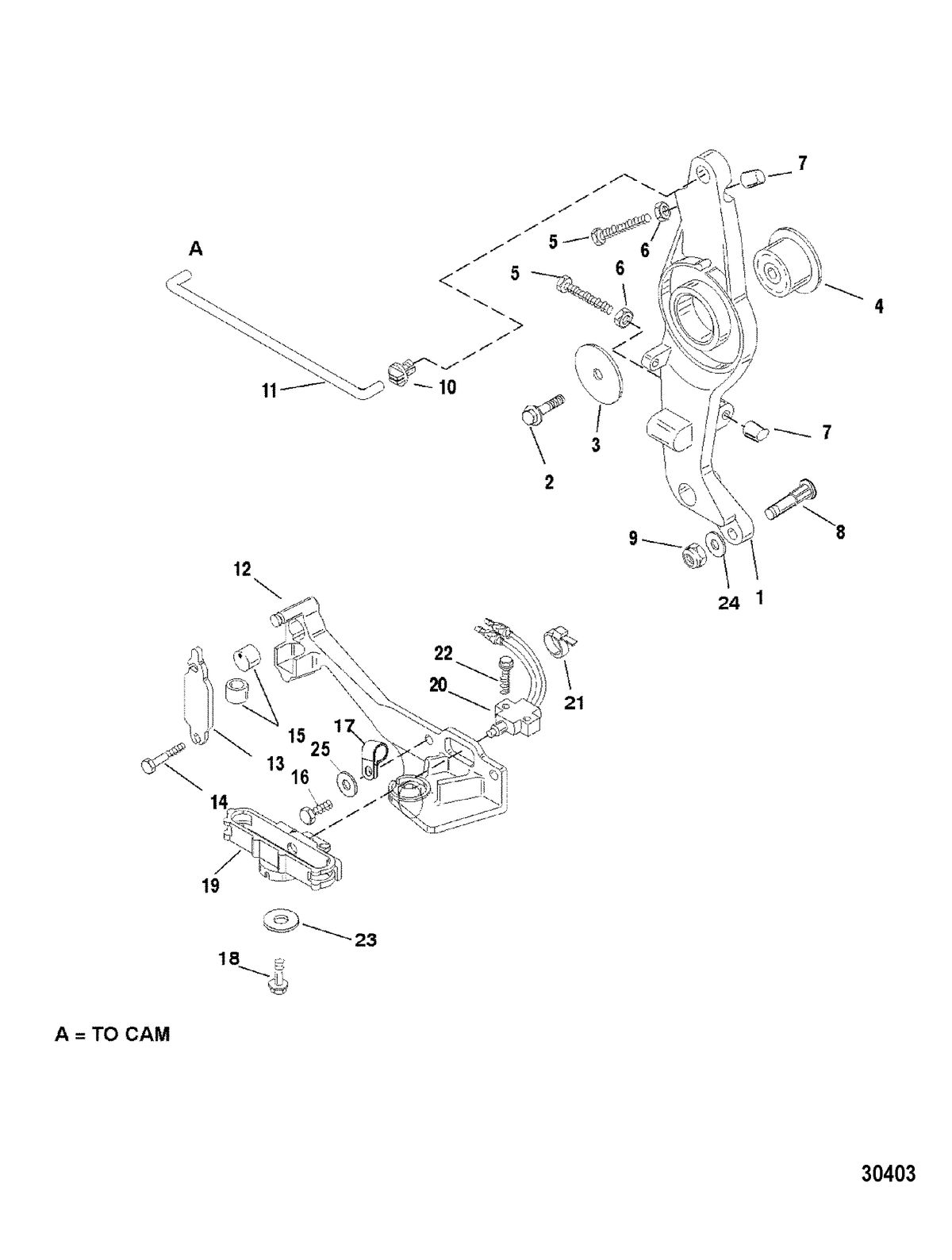 MERCURY/MARINER 200/225 (3.0L DFI) THROTTLE LINKAGE