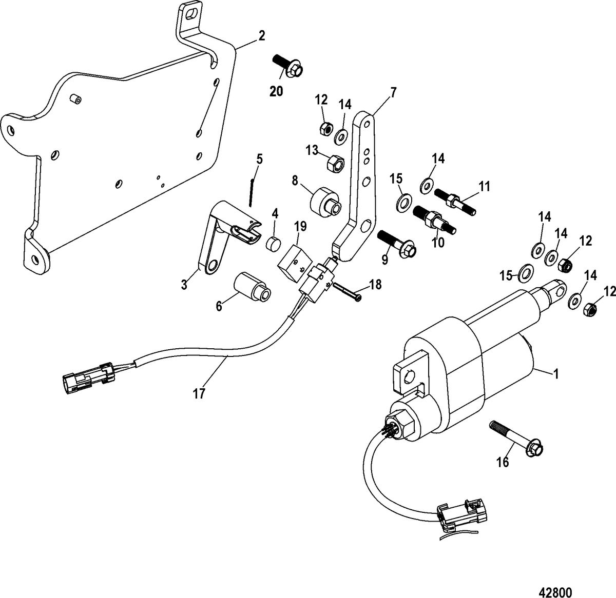 MERCRUISER 8.2 MAG / 8.2 MAG HO EC Shift Bracket, Digital Throttle and Shift