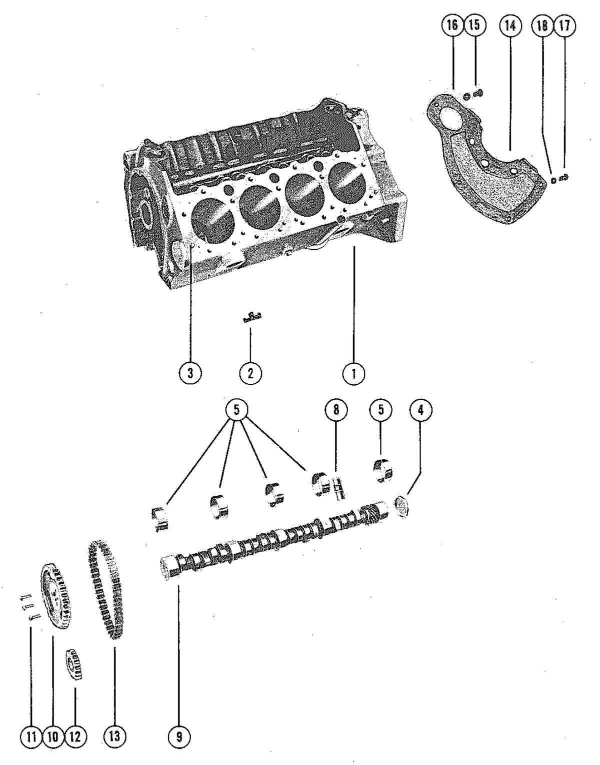 MERCRUISER 330 ENGINE (G.M.) CYLINDER BLOCK AND CAMSHAFT