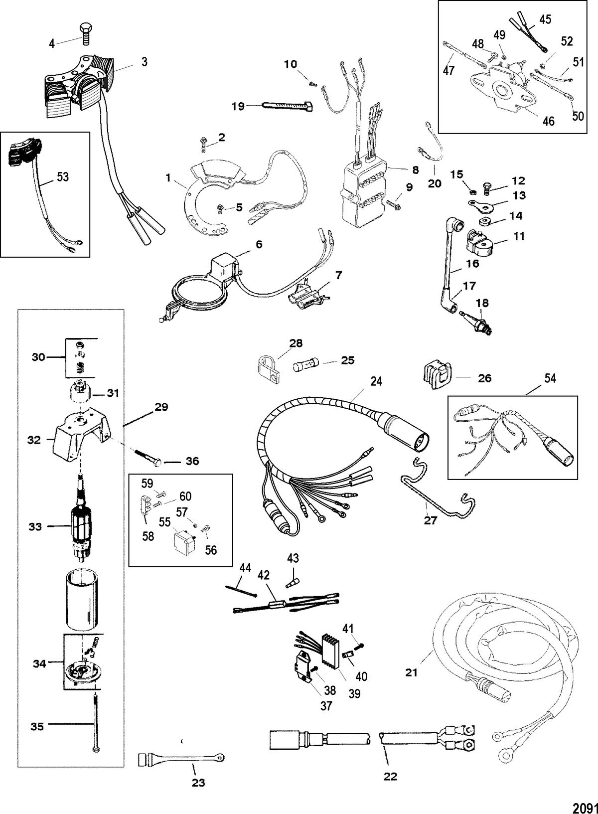 MERCURY/MARINER XR10 AND 10/SEAPRO/MARATHON 10/15/VIKING 10 Electrical Components