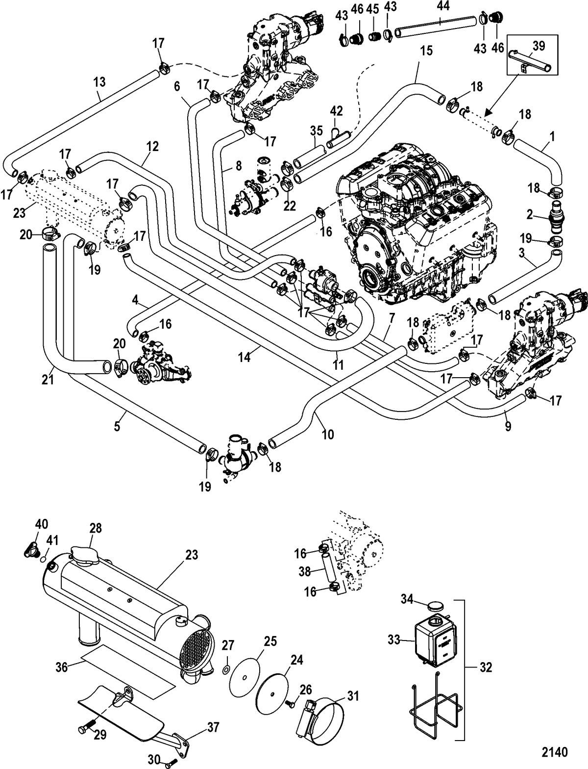 MERCRUISER 4.3L MPI ALPHA/BRAVO Closed Cooling System