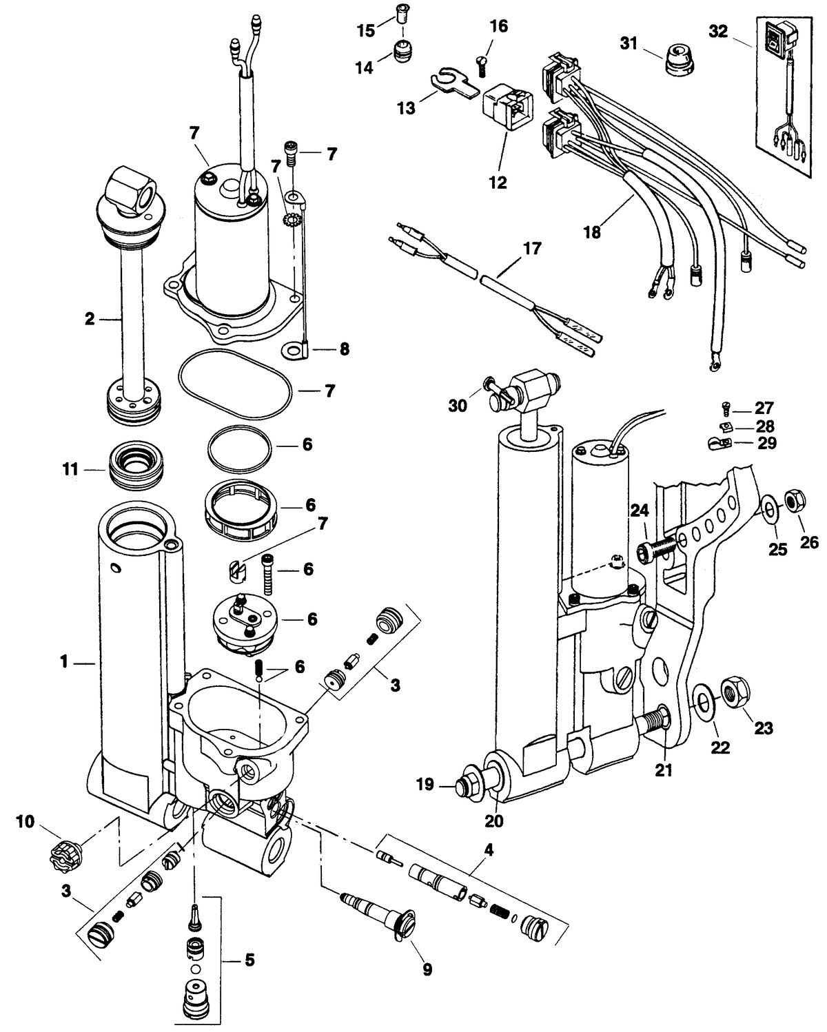 FORCE FORCE TRIM & TILT MODELS 35 THRU 75 HP TRIM KIT (822344A7)