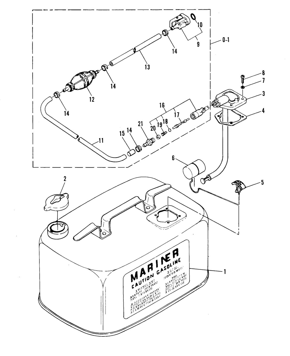 MARINER MARINER 40 FUEL TANK AND FUEL LINE ASSEMBLY