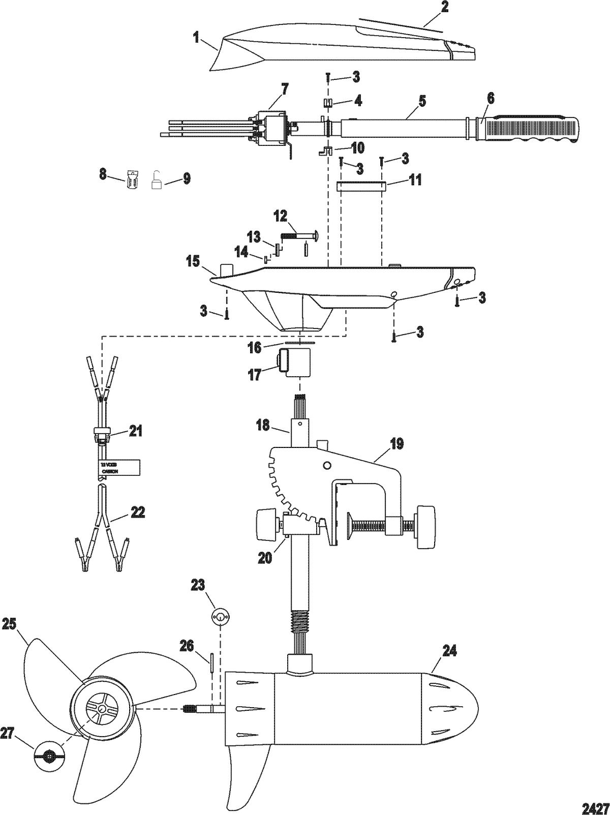 TROLLING MOTOR MOTORGUIDE ENERGY SERIES Complete Trolling Motor(Model ET39) (12 Volt)
