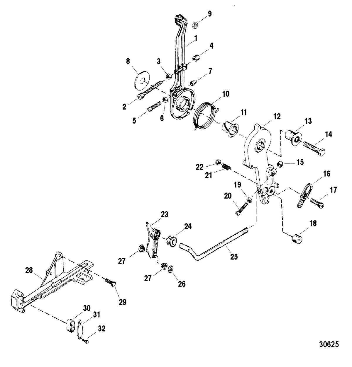 SPORTJET 240 EFI M2 JET DRIVE Throttle Lever / Throttle Cam Assembly