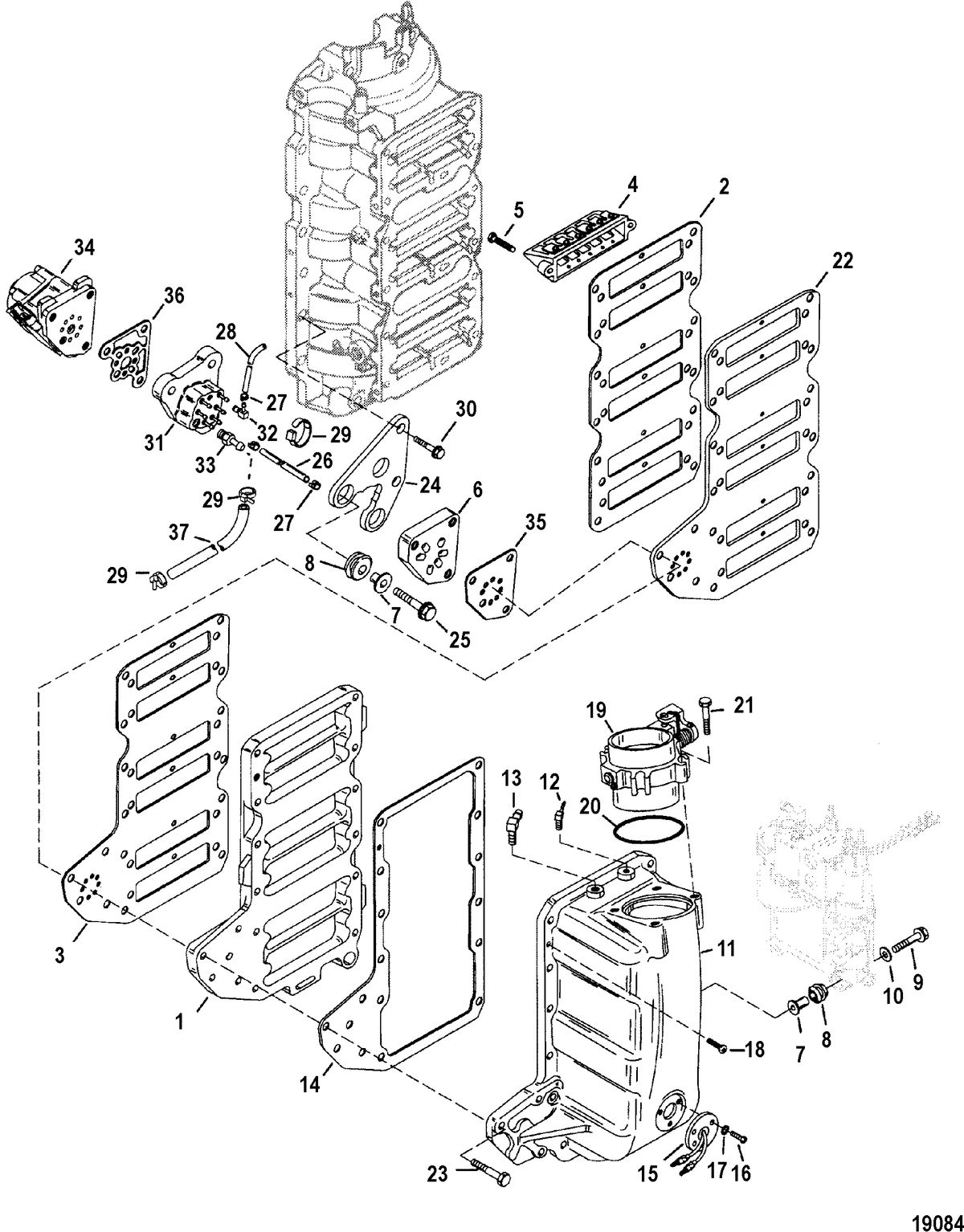 MERCURY/MARINER 200/225 DFI  (3.0L) Air Handler Components