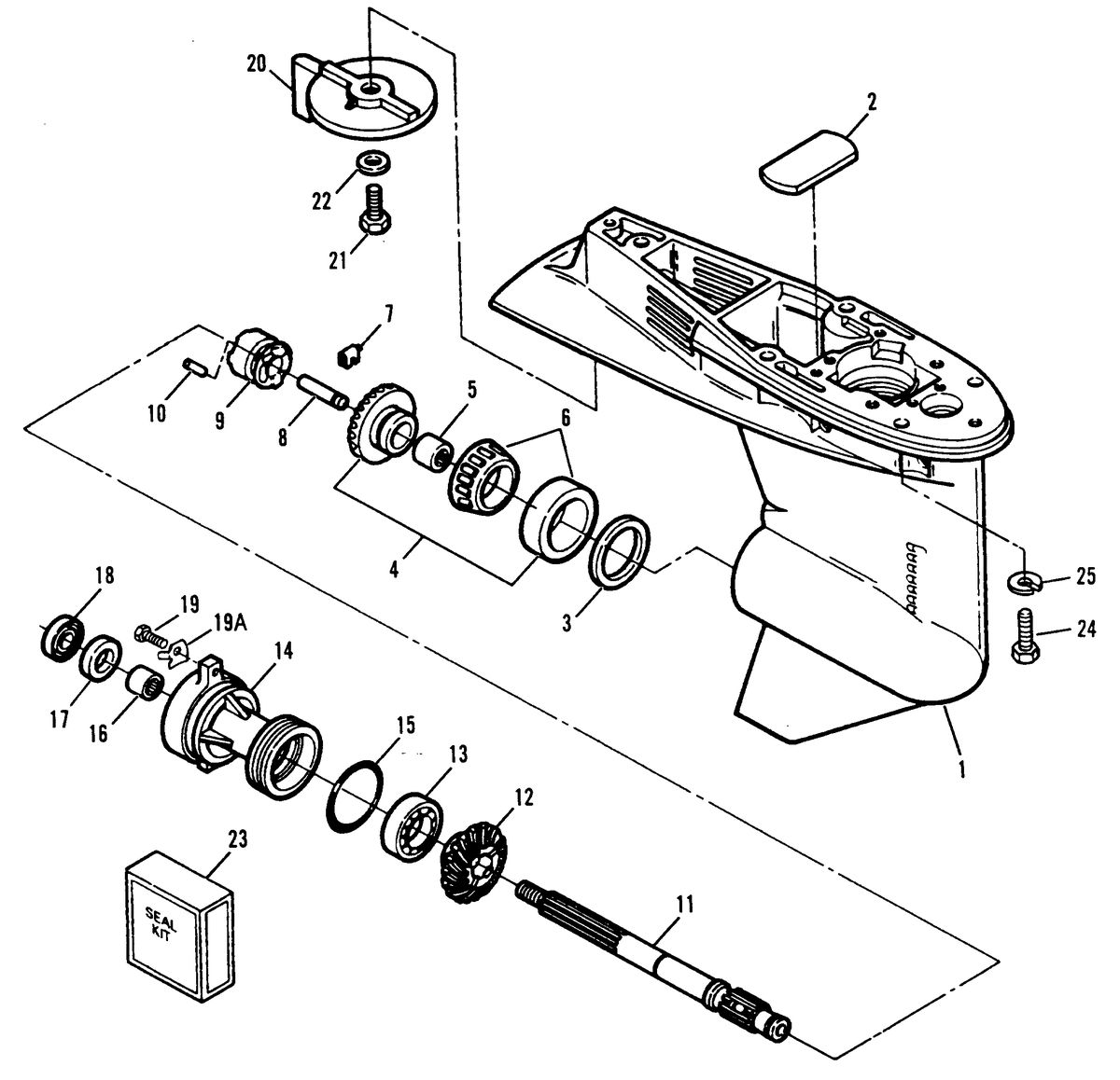 FORCE 70 H.P. GEAR HOUSING