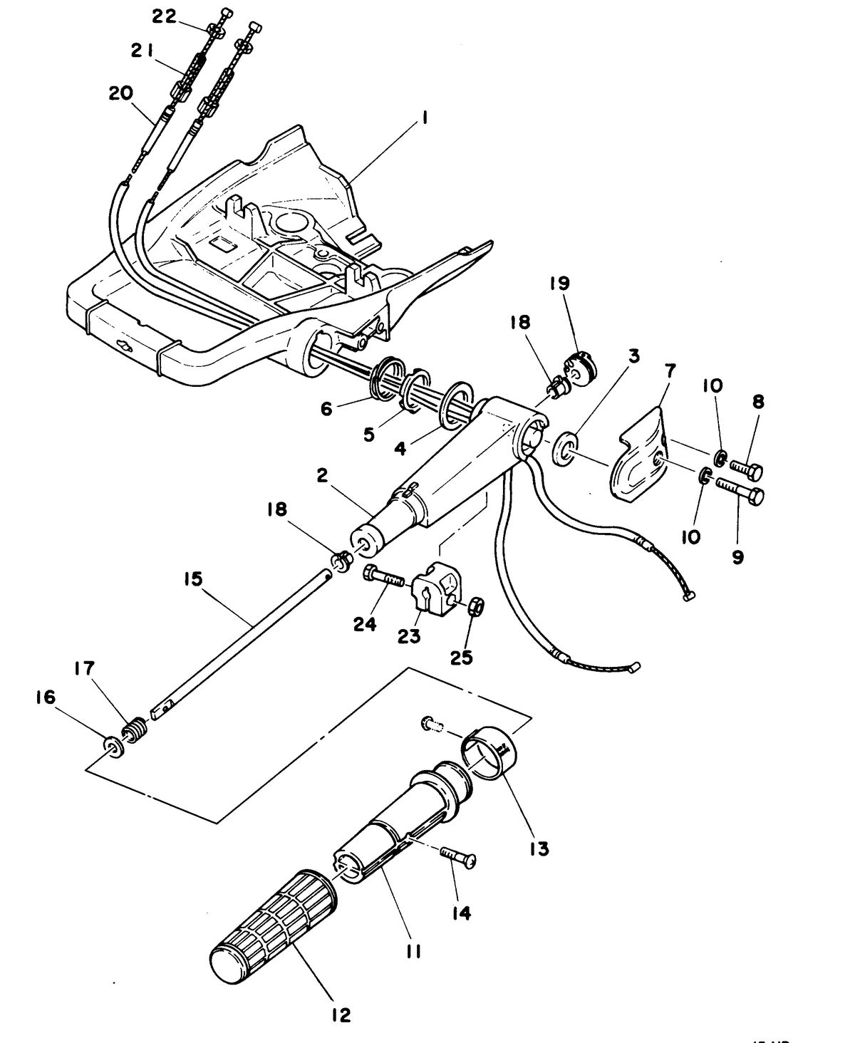 MARINER 15A HORSEPOWER STEERING HANDLE
