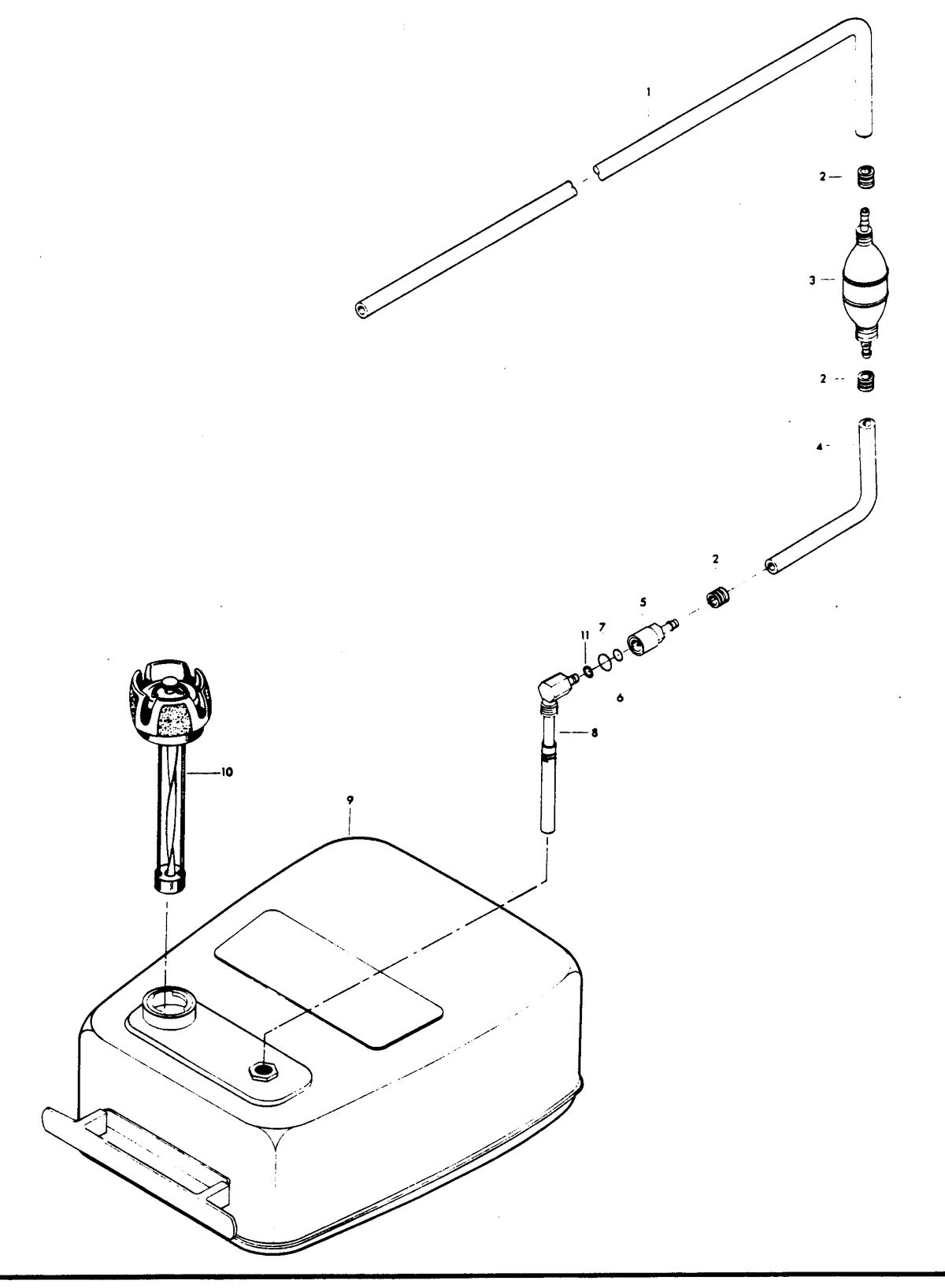 CHRYSLER 55 H.P. FUEL TANK AND LINE