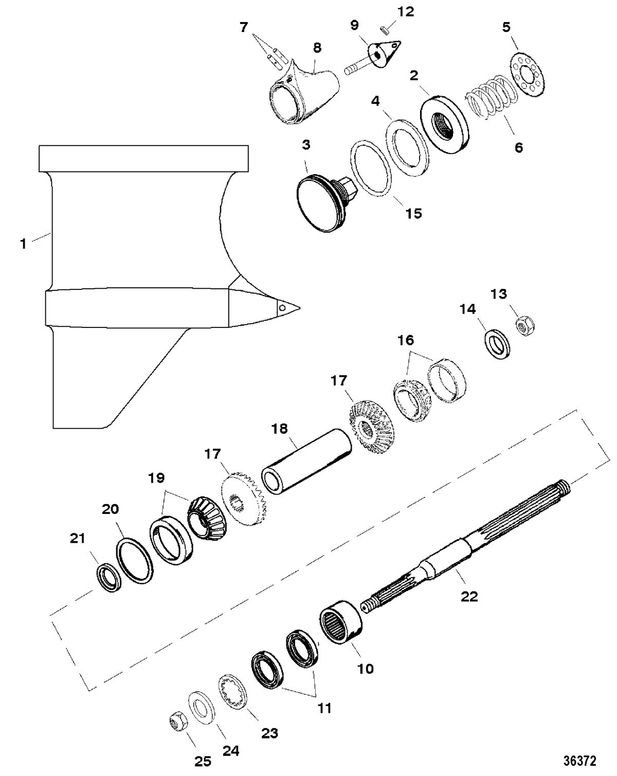 RACE OUTBOARD HI PERF MERC/MAR S3000 GEAR HOUSING(PROP SHAFT)(IV SSM)