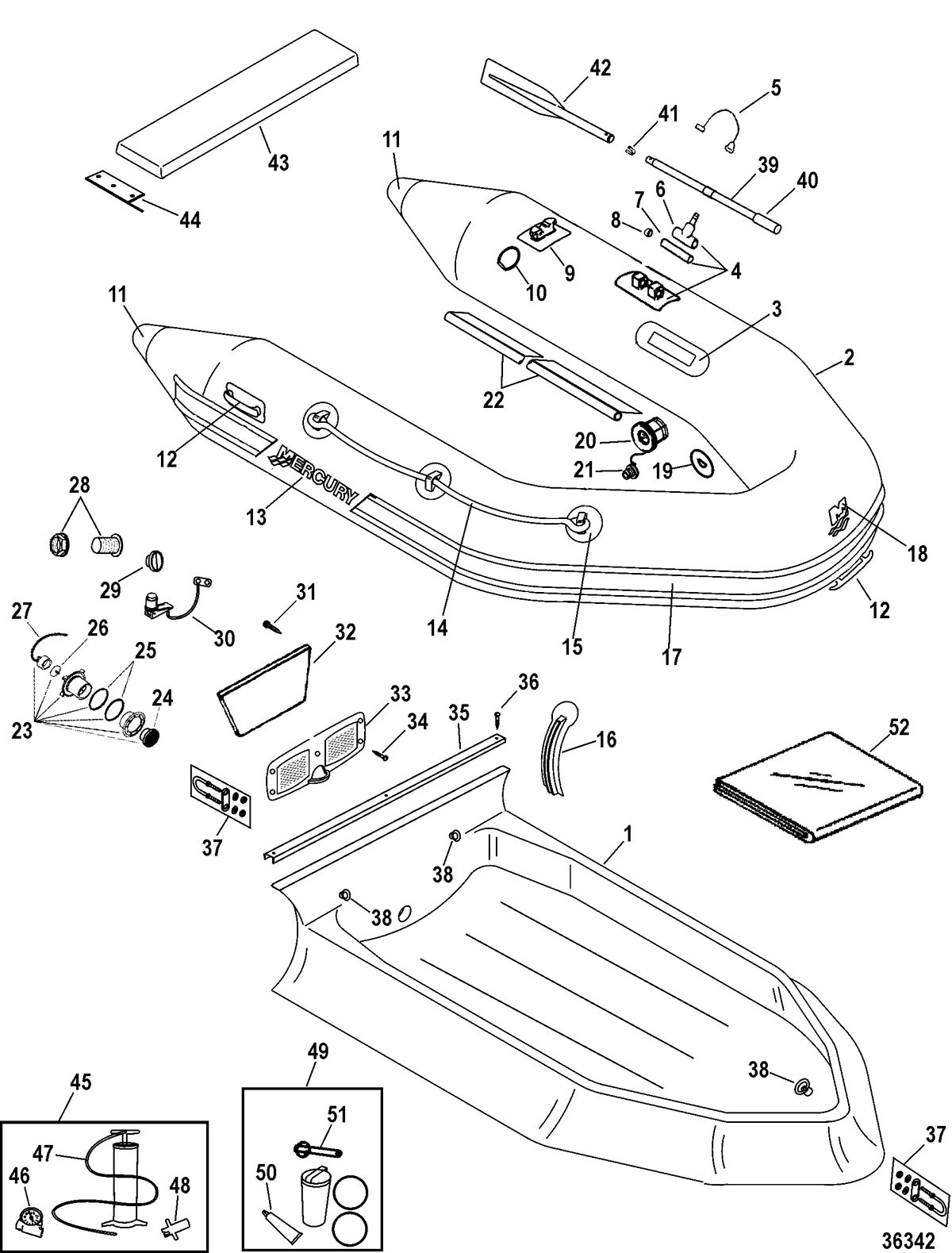 INFLATABLES DYNAMIC RIB 250 THRU 310 MODELS Dynamic Inflatables Hypalon 260/280/310(Merc 2006 -07)