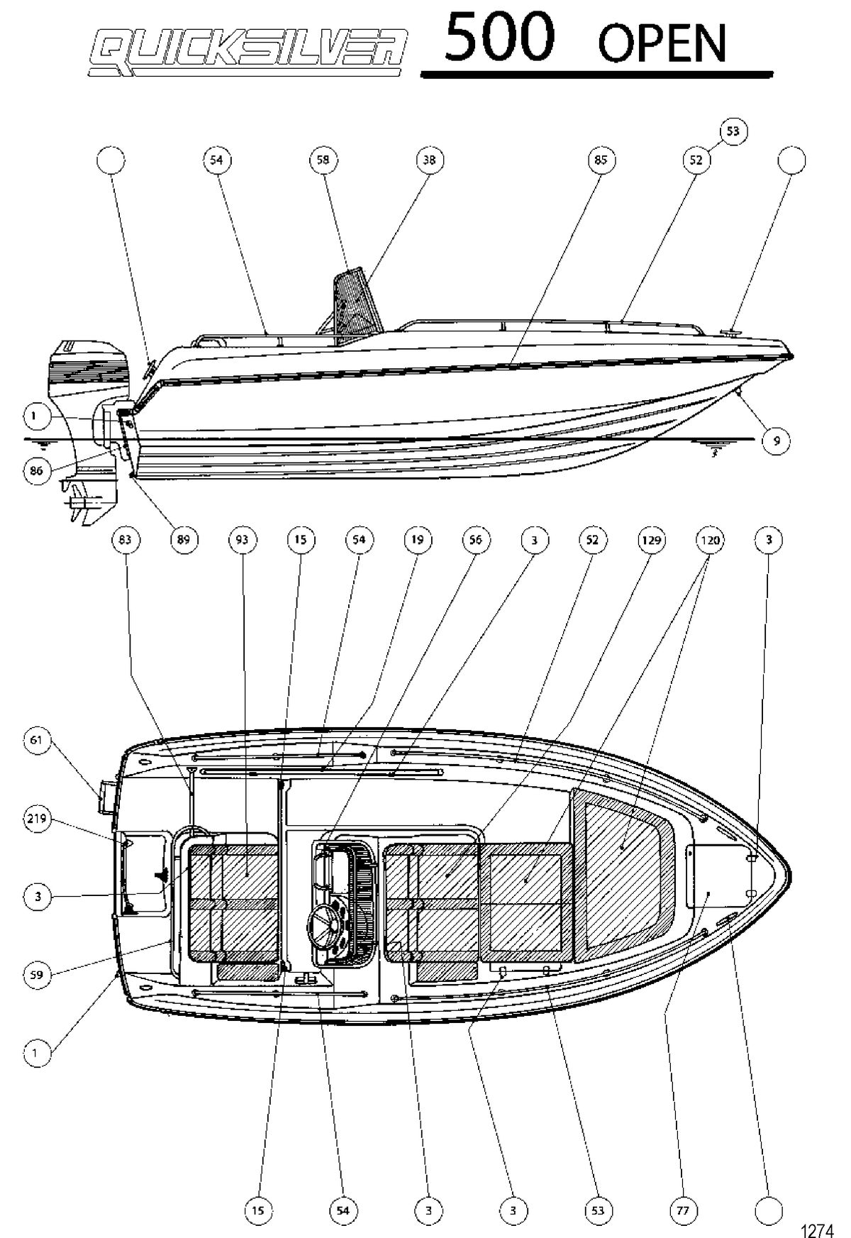 BOATS QUICKSILVER BOATS MODEL 500 OPEN
