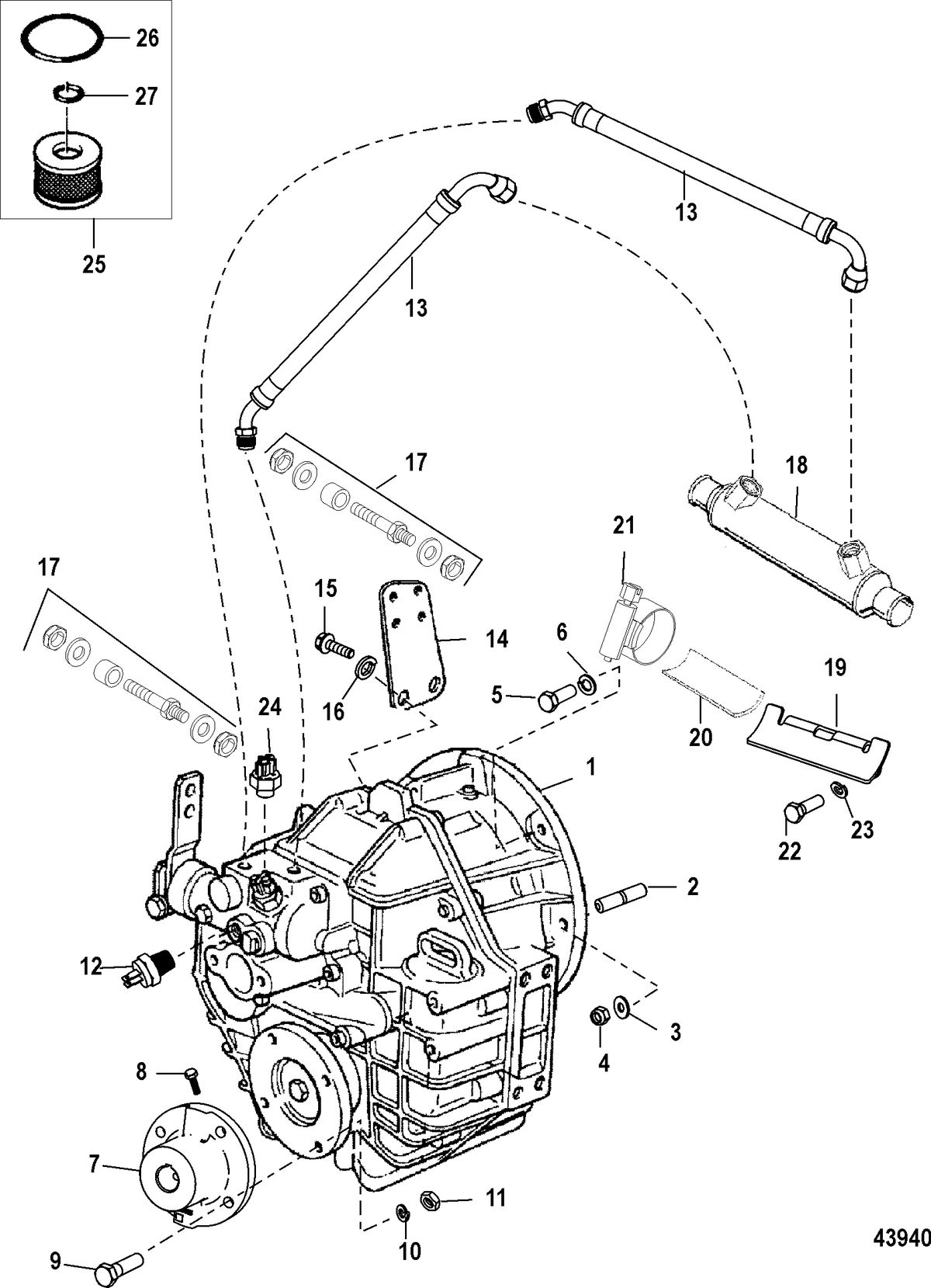MERCRUISER 5.7L INBOARD Transmission and Related Parts(Hurth 630)