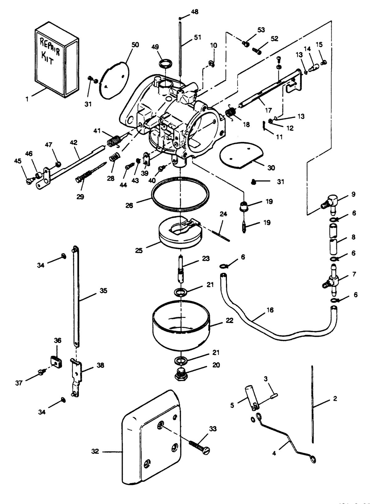 FORCE FORCE 1989 125 HP"E" MODELS CARBURETOR