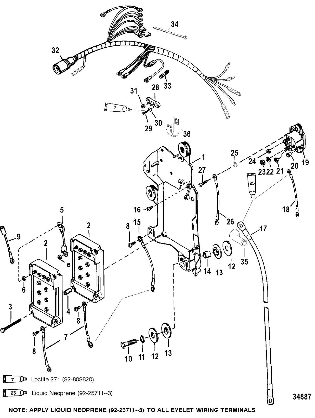 RACE OUTBOARD 200 EFI PROMAX/SUPERMAGNUM Wiring Harness/Starter Solenoid