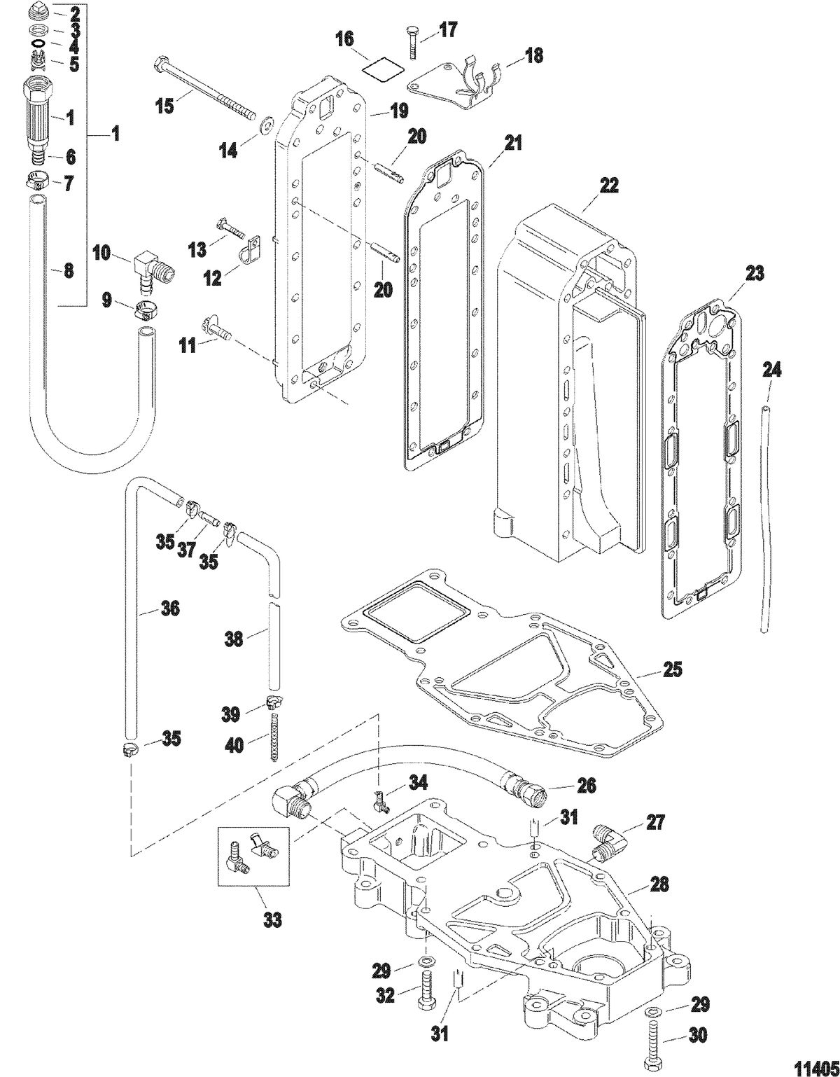 SPORTJET 175XR2 JET DRIVE Manifold Assembly And Adapter Plate