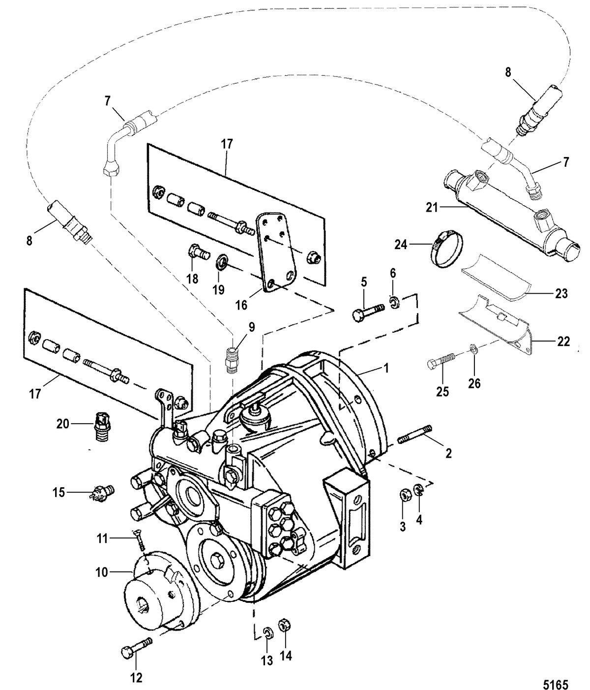 MERCRUISER 5.7L EFI (MIE)TBI (GEN+) TRANSMISSION AND RELATED PARTS(BORG WARNER 5000)