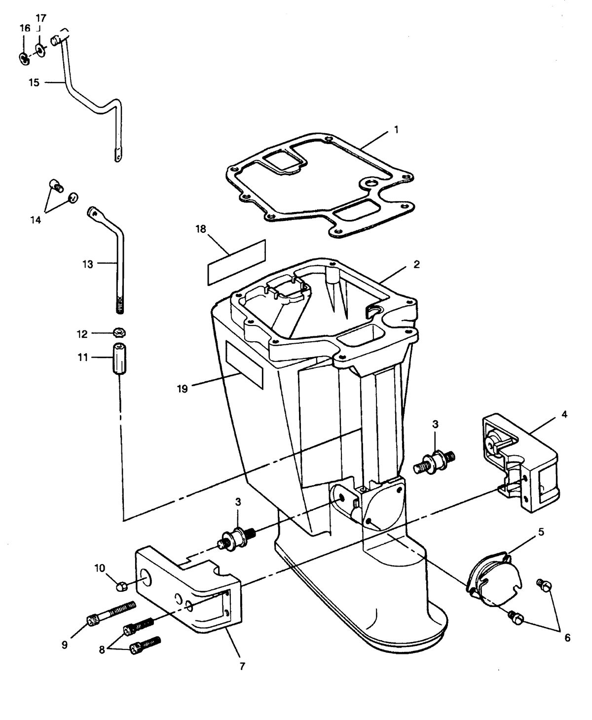 FORCE FORCE 1991 50 H.P. "B" MODELS MOTOR LEG