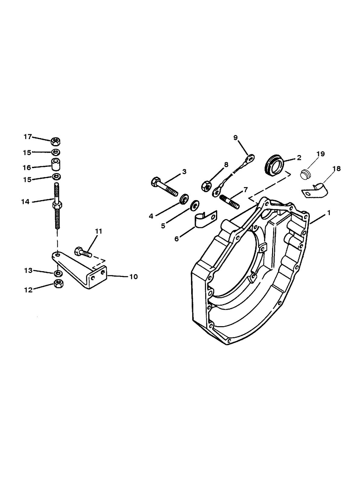 MERCRUISER 600SC GEN IV & V ENGINE FLYWHEEL HOUSING (TRANSMISSION MODELS)