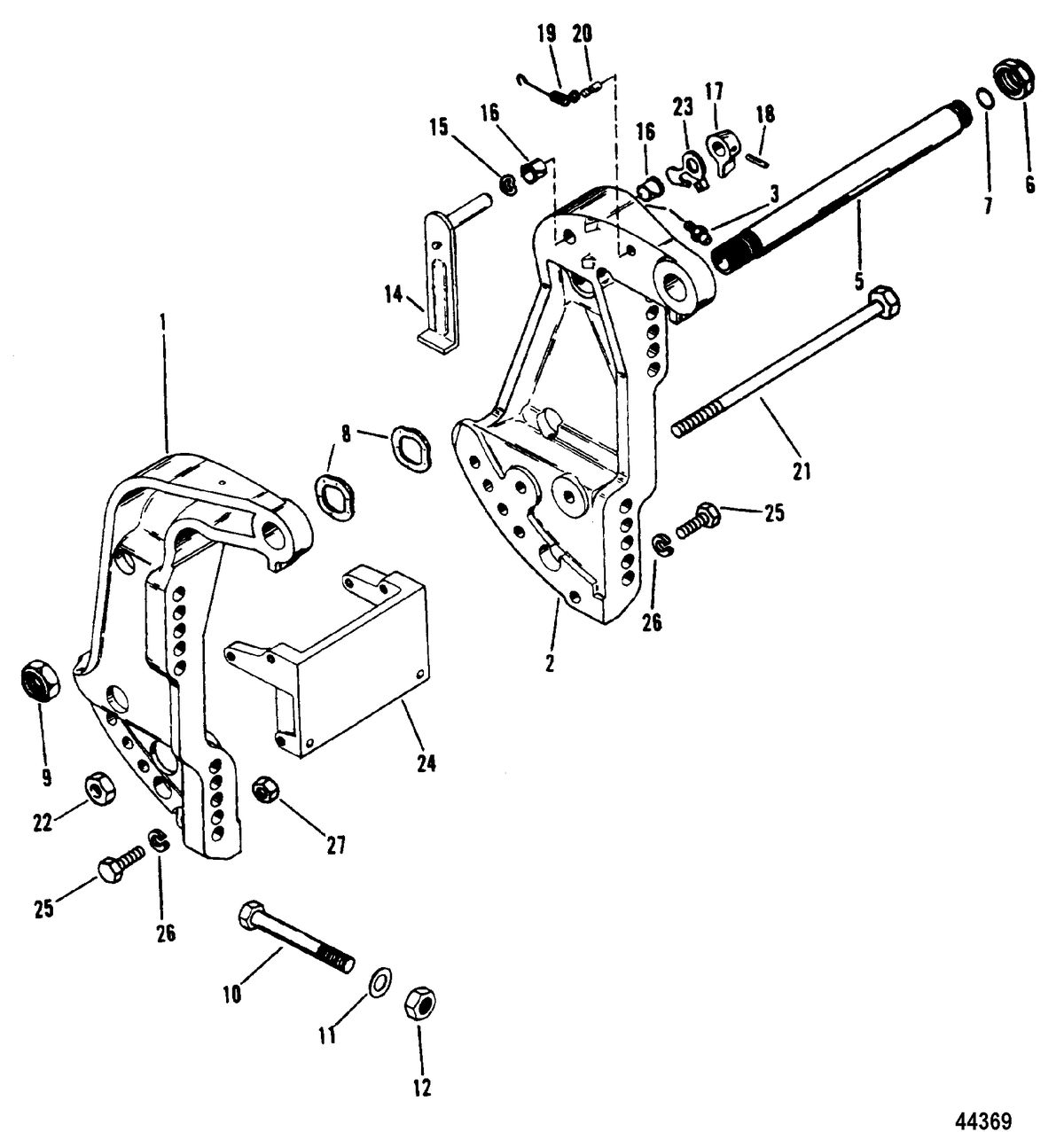 FORCE 90 HP (1995) FORCE Transom Bracket