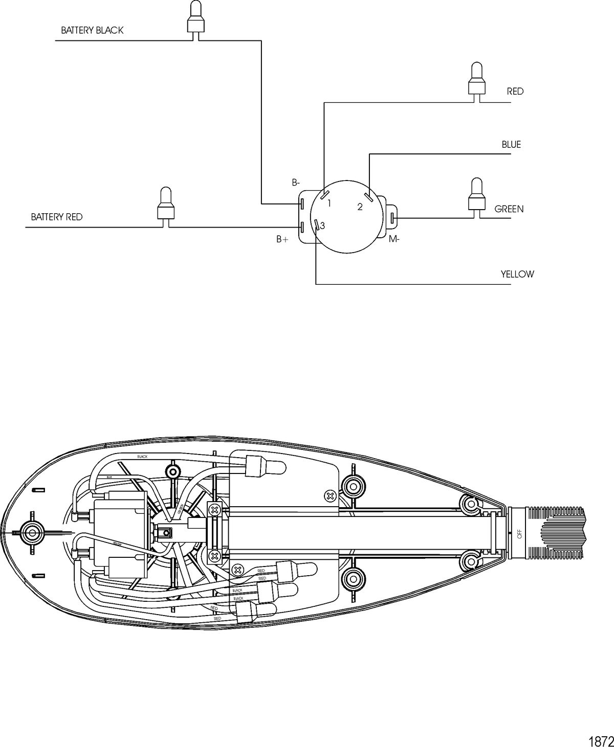 TROLLING MOTOR MOTORGUIDE SALT WATER SERIES Wire Diagram(Model SW71HB) (Without Quick Connect)
