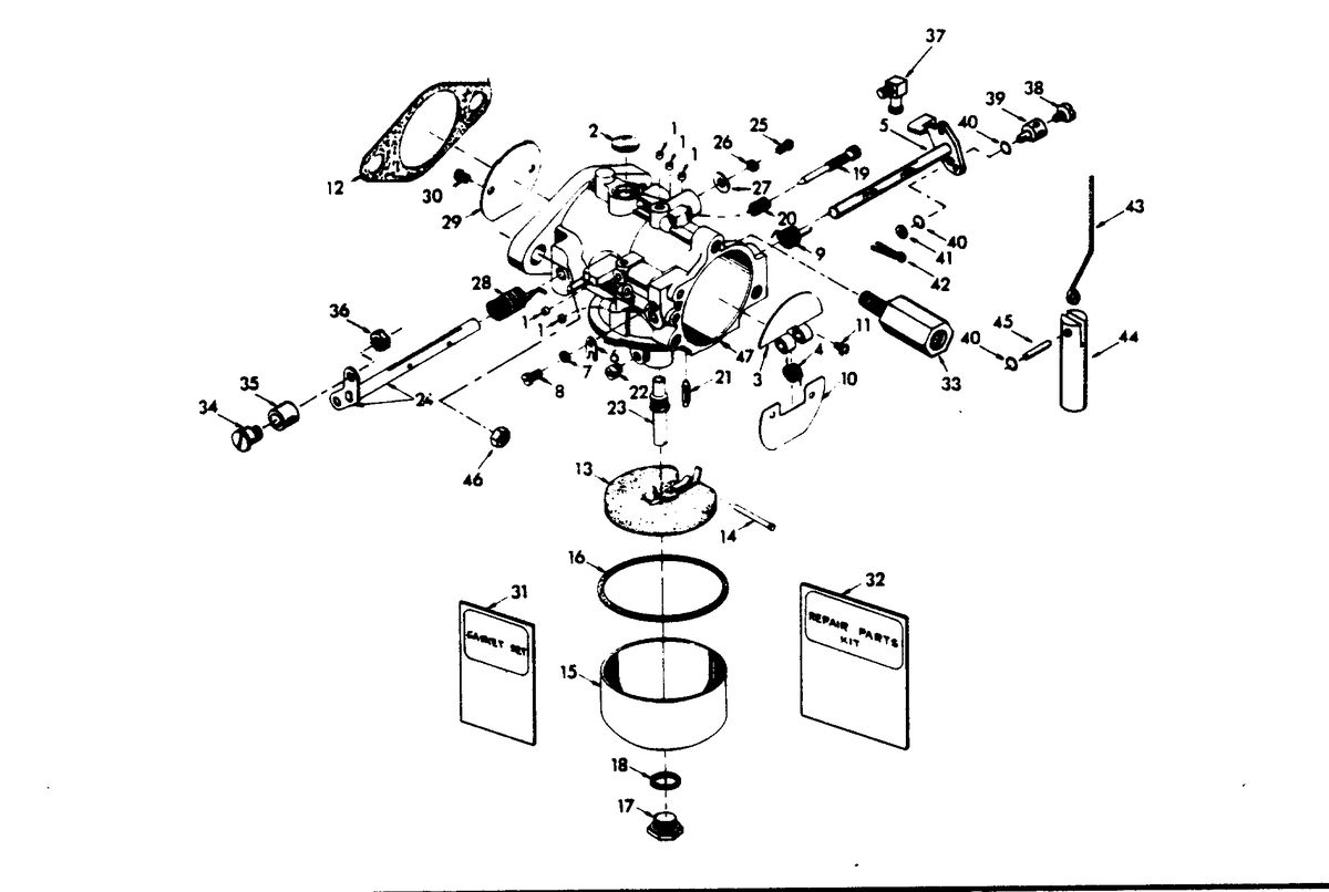 CHRYSLER 35 H.P. 45 H.P. CARBURETOR MODEL 464 HB