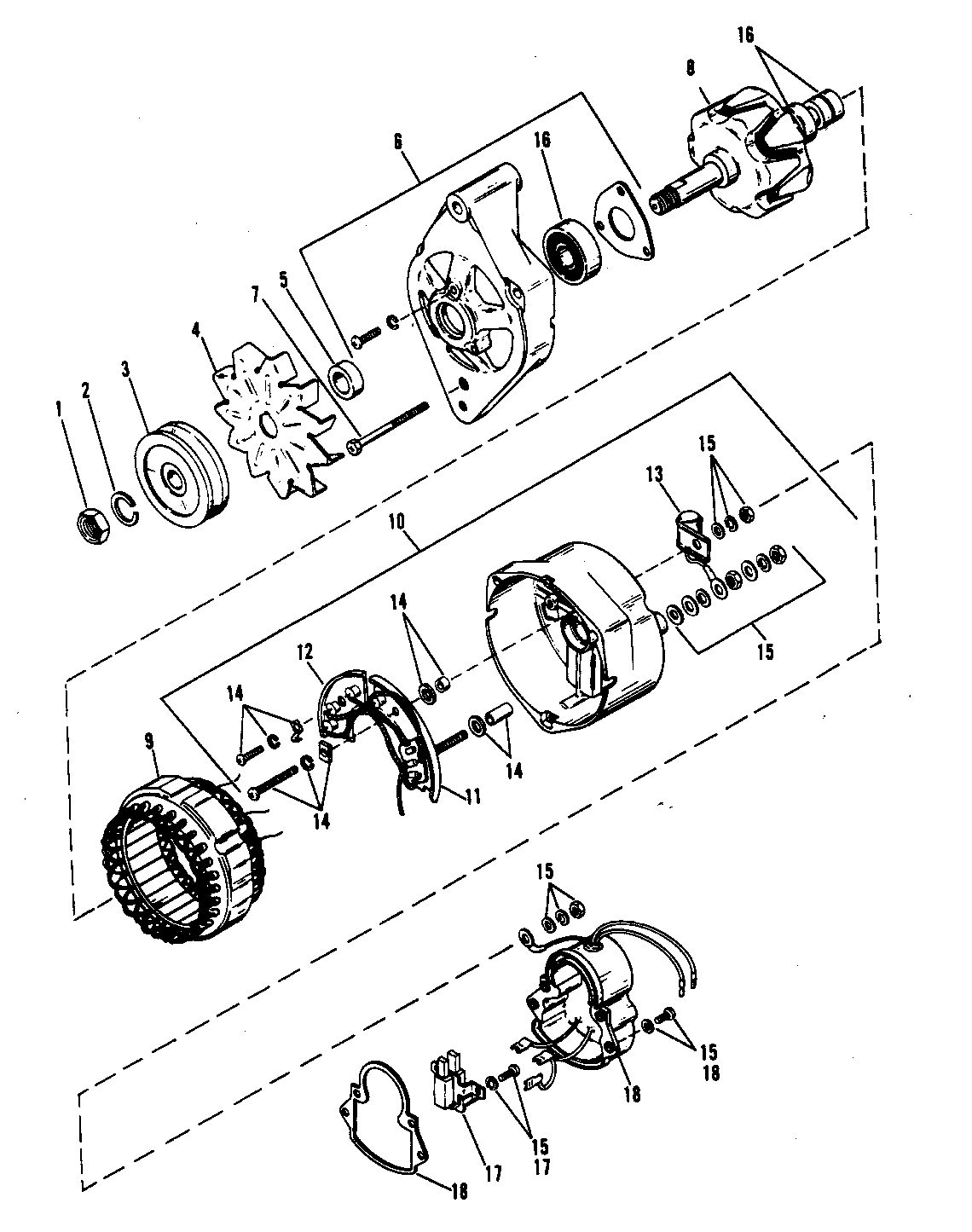 MERCRUISER 465 H.P. ENGINE ALTERNATOR (MANDO #AR-150) (SER.#C849992 - D763731)