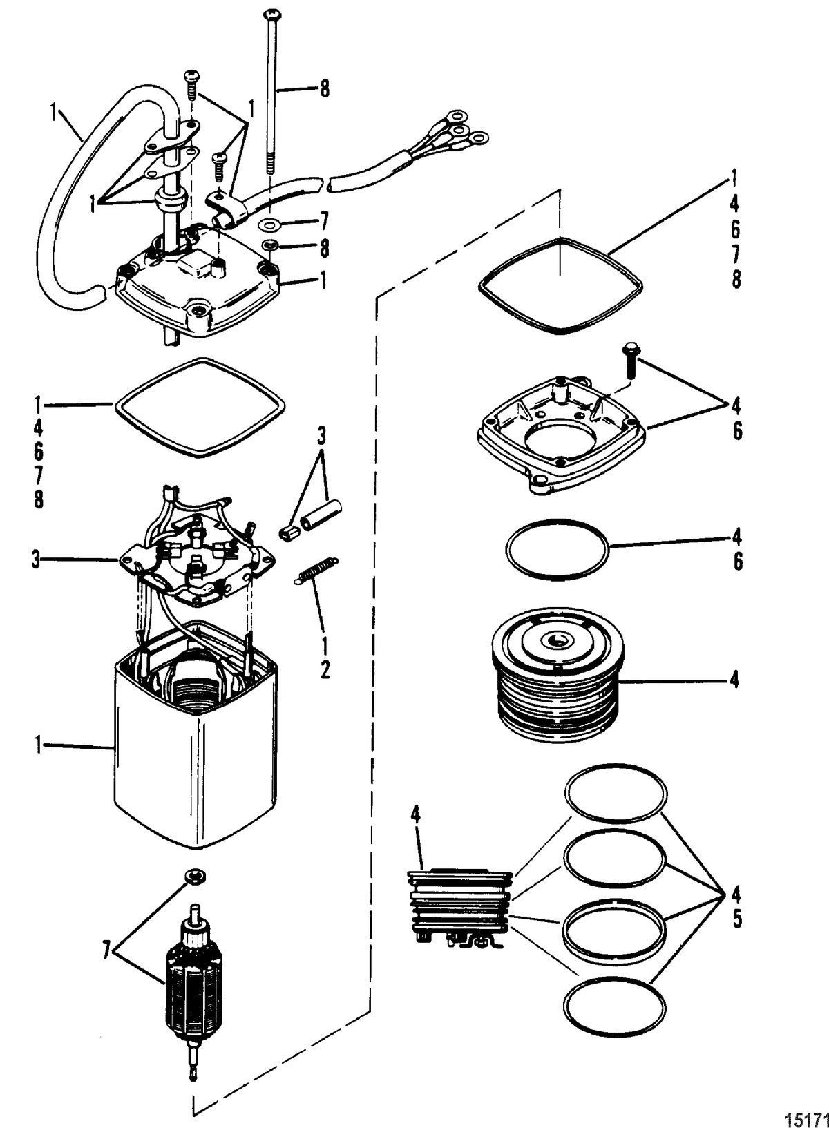 MERCURY/MARINER 70/75/80/90 HP (3 CYLINDER)) Power Trim Pump
